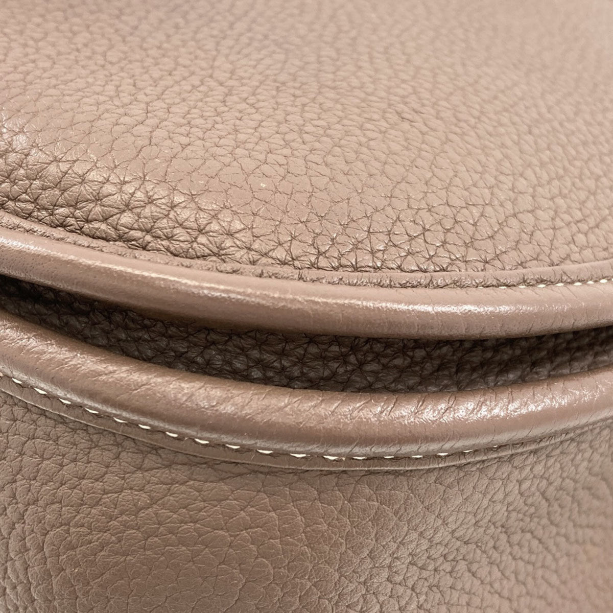 Hermes Etoupe Gray Taurillon Clemence Leather Shoulder Bag (Pre-Owned)