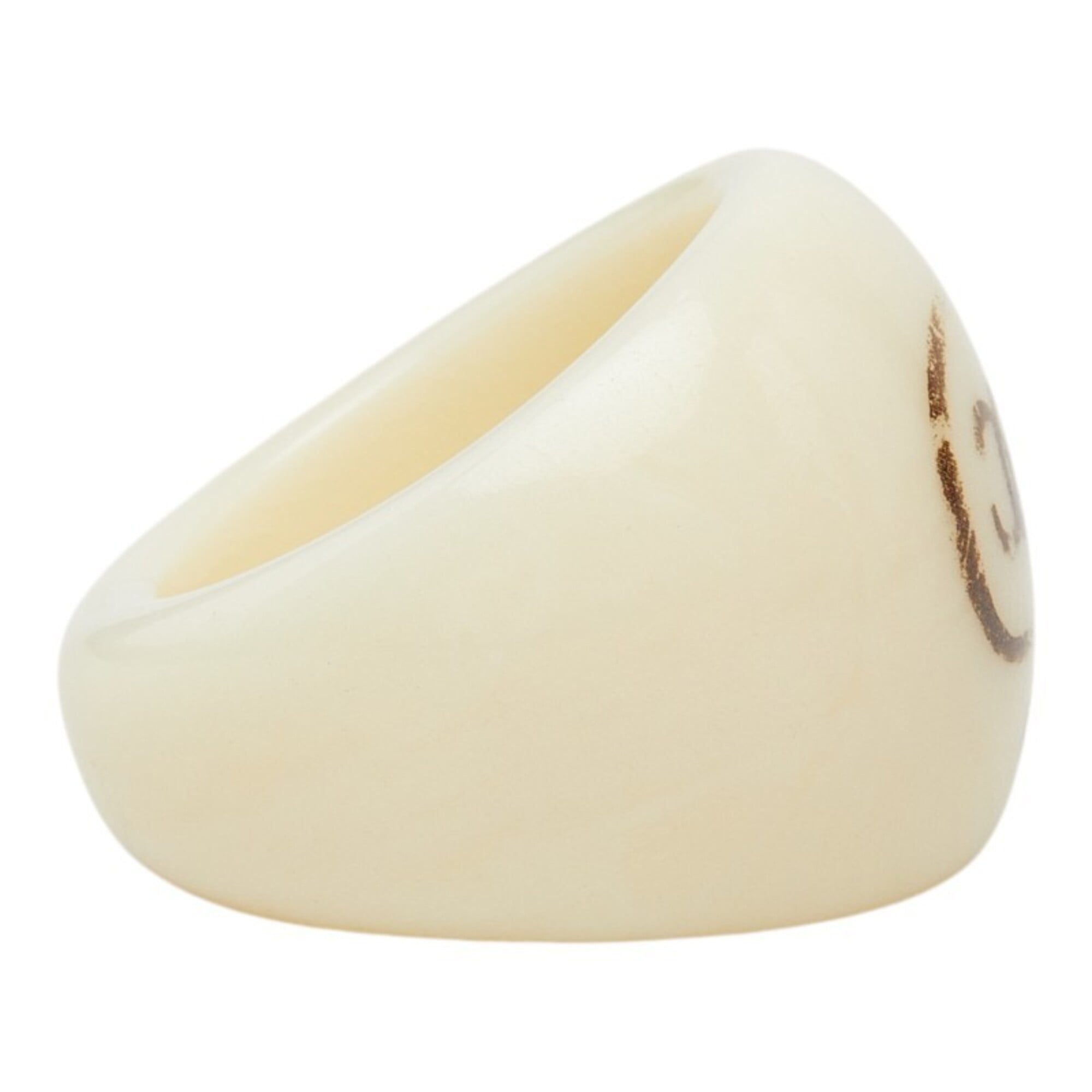 Chanel Ivory Plastic Band Ring (Pre-Owned)