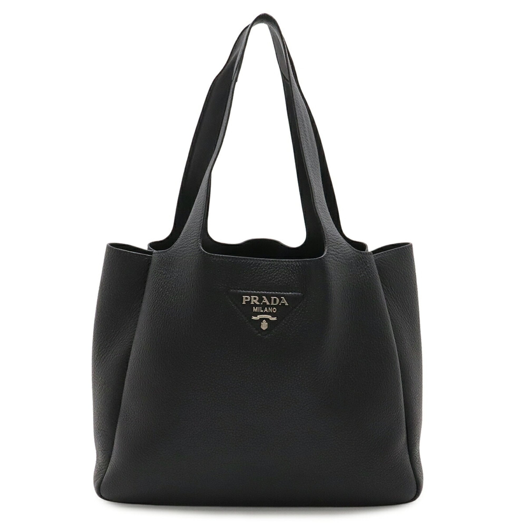 Prada Black Nero Leather Shoulder Bag Tote Bag (Pre-Owned)