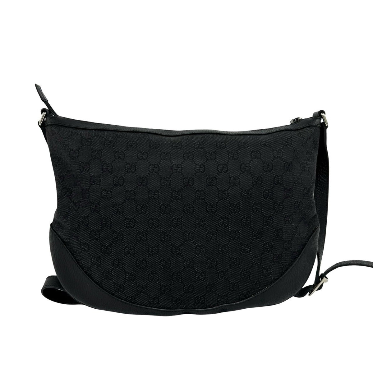 Gucci Black Canvas Leather Crossbody Bag Shoulder Bag (Pre-Owned)
