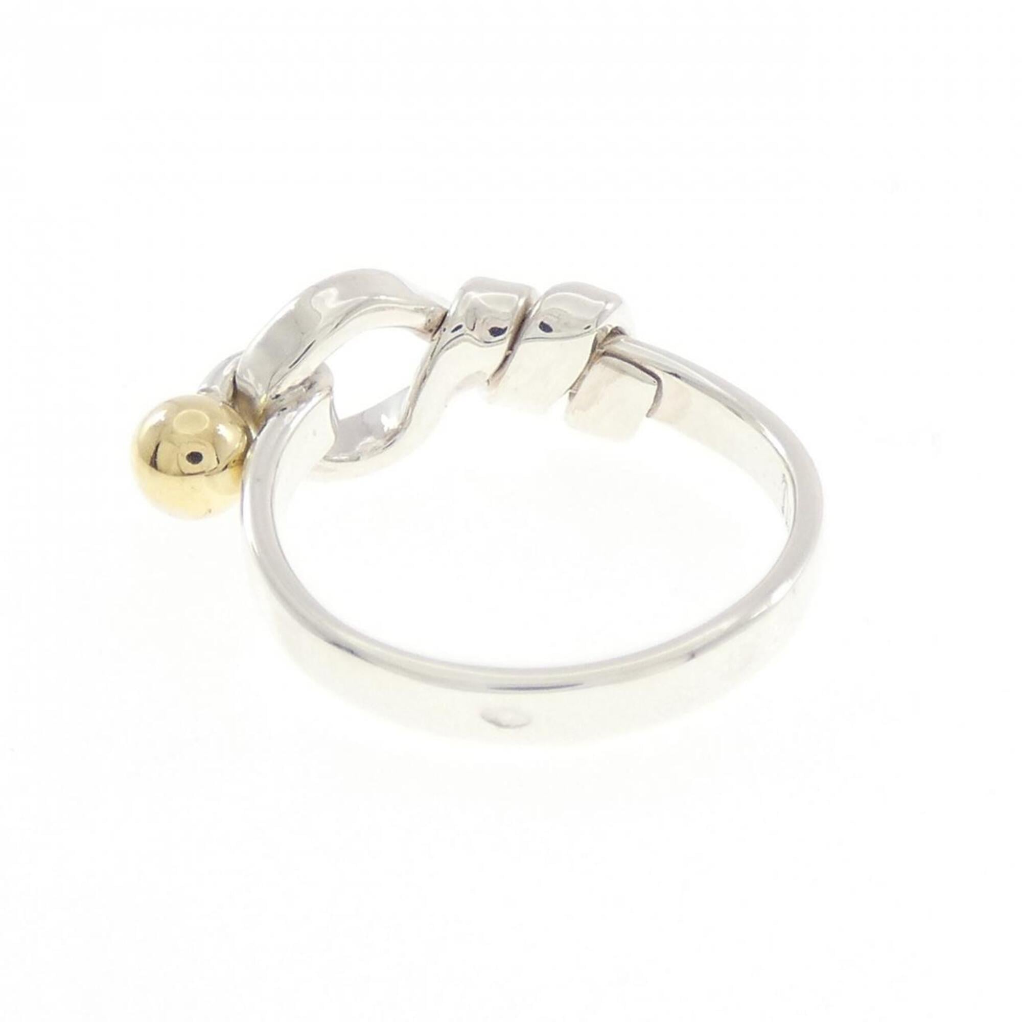 Tiffany Silver Yellow Gold Yellow Gold (18K) Silver 925 Band Ring (Pre-Owned)
