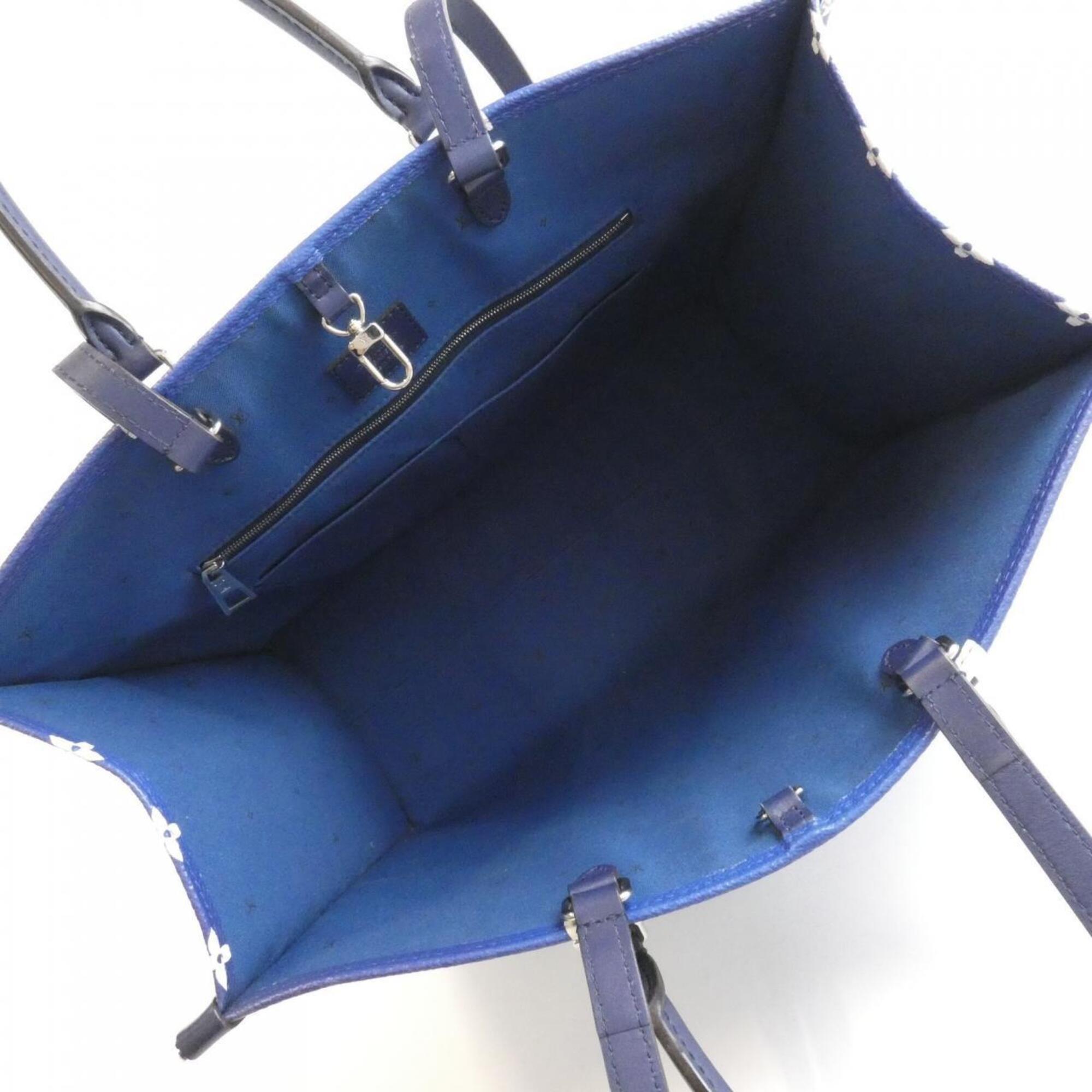 Louis Vuitton Blue Coated Canvas Handbag (Pre-Owned)
