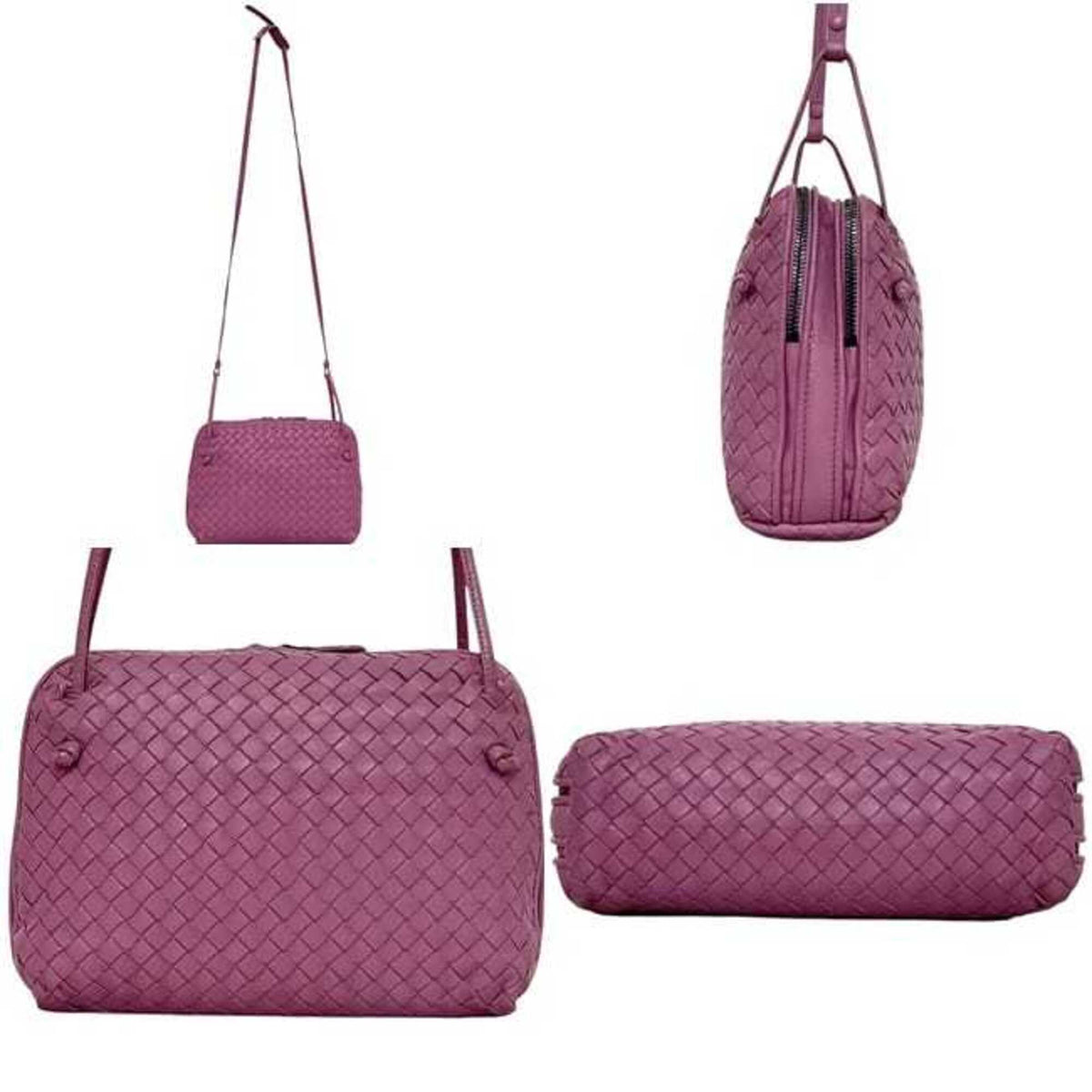 Bottega Veneta Pink Purple Intrecciato Shoulder Bag (Pre-Owned)