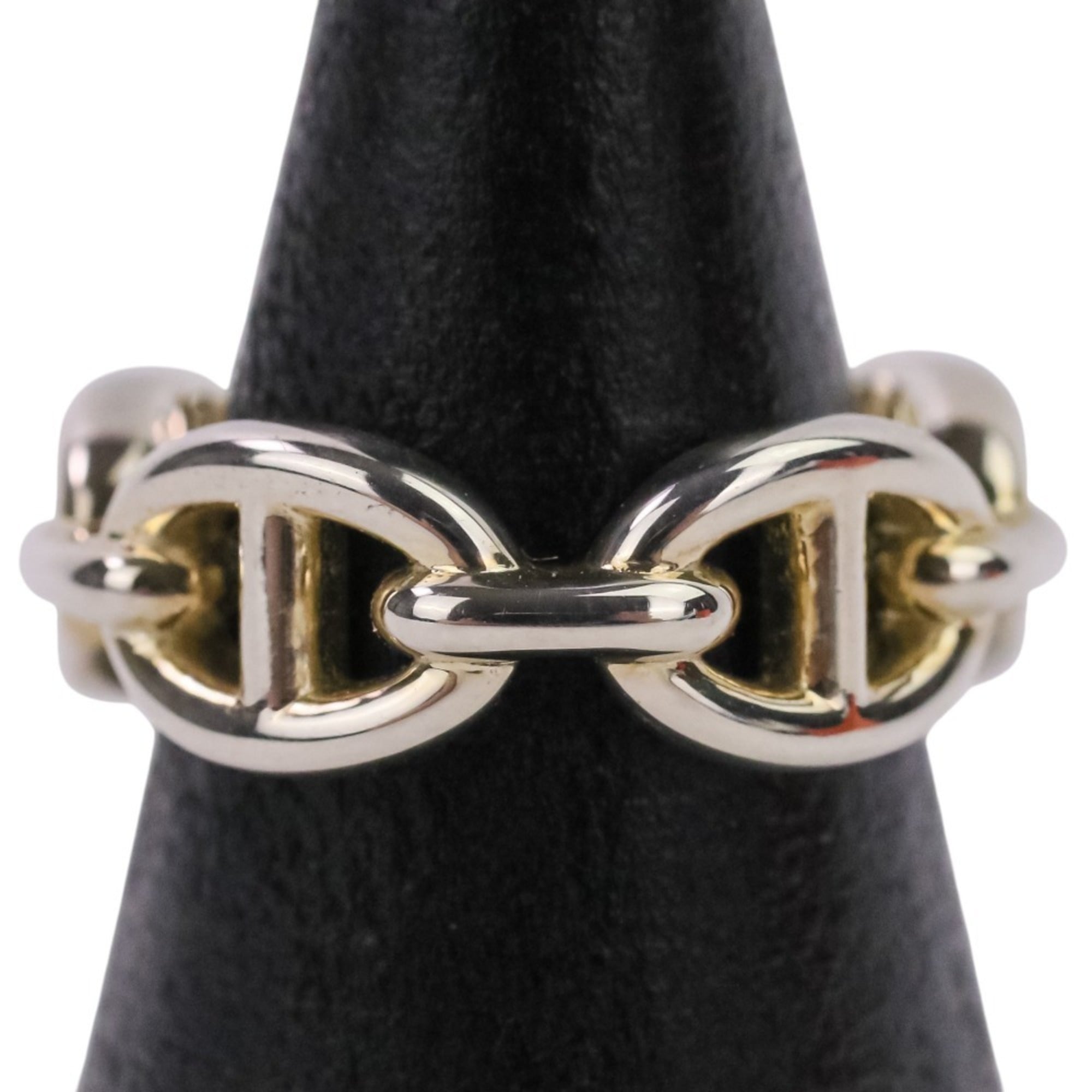Hermes Silver Silver 925 Band Ring (Pre-Owned)