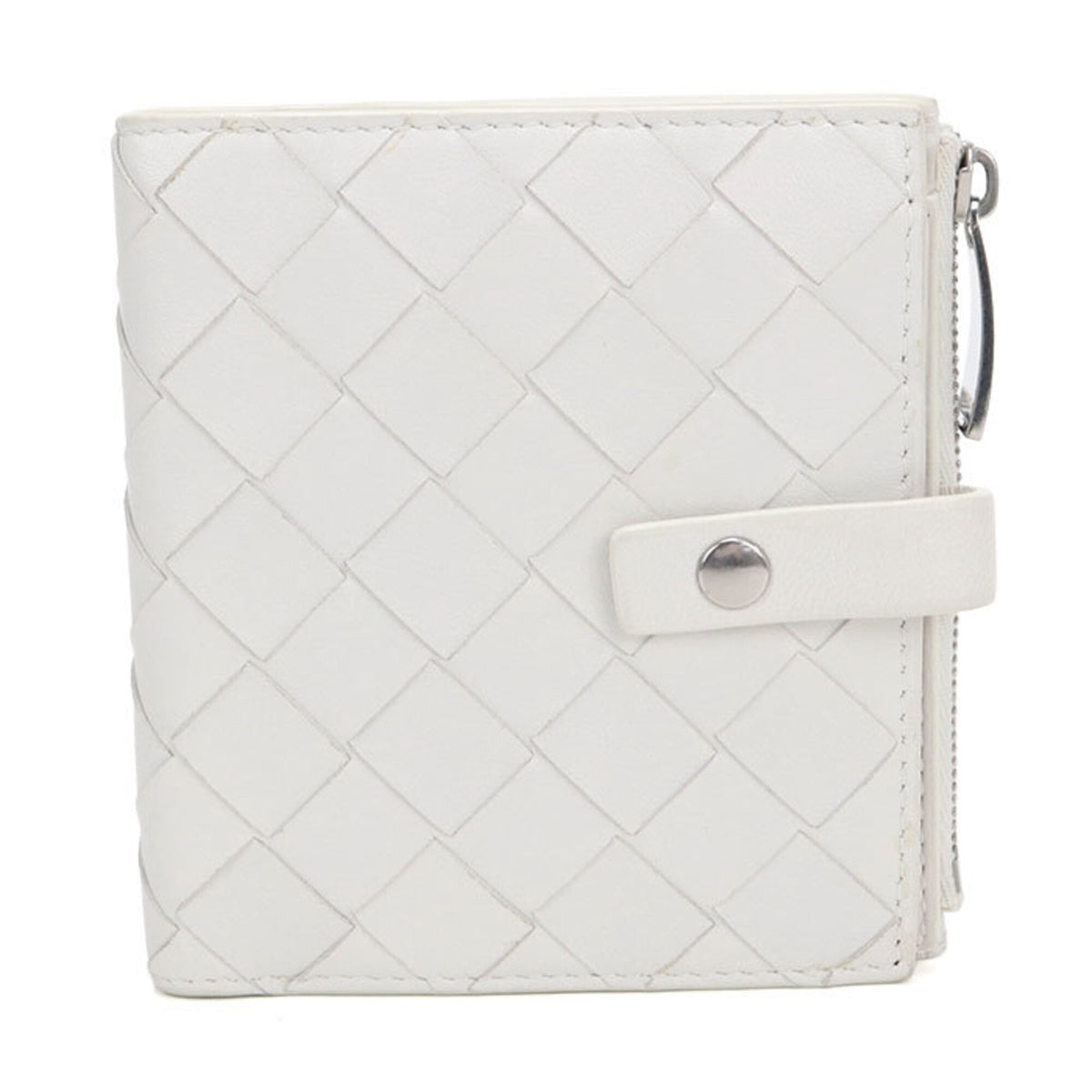 Bottega Veneta White Leather Wallet (Bi-Fold) (Pre-Owned)