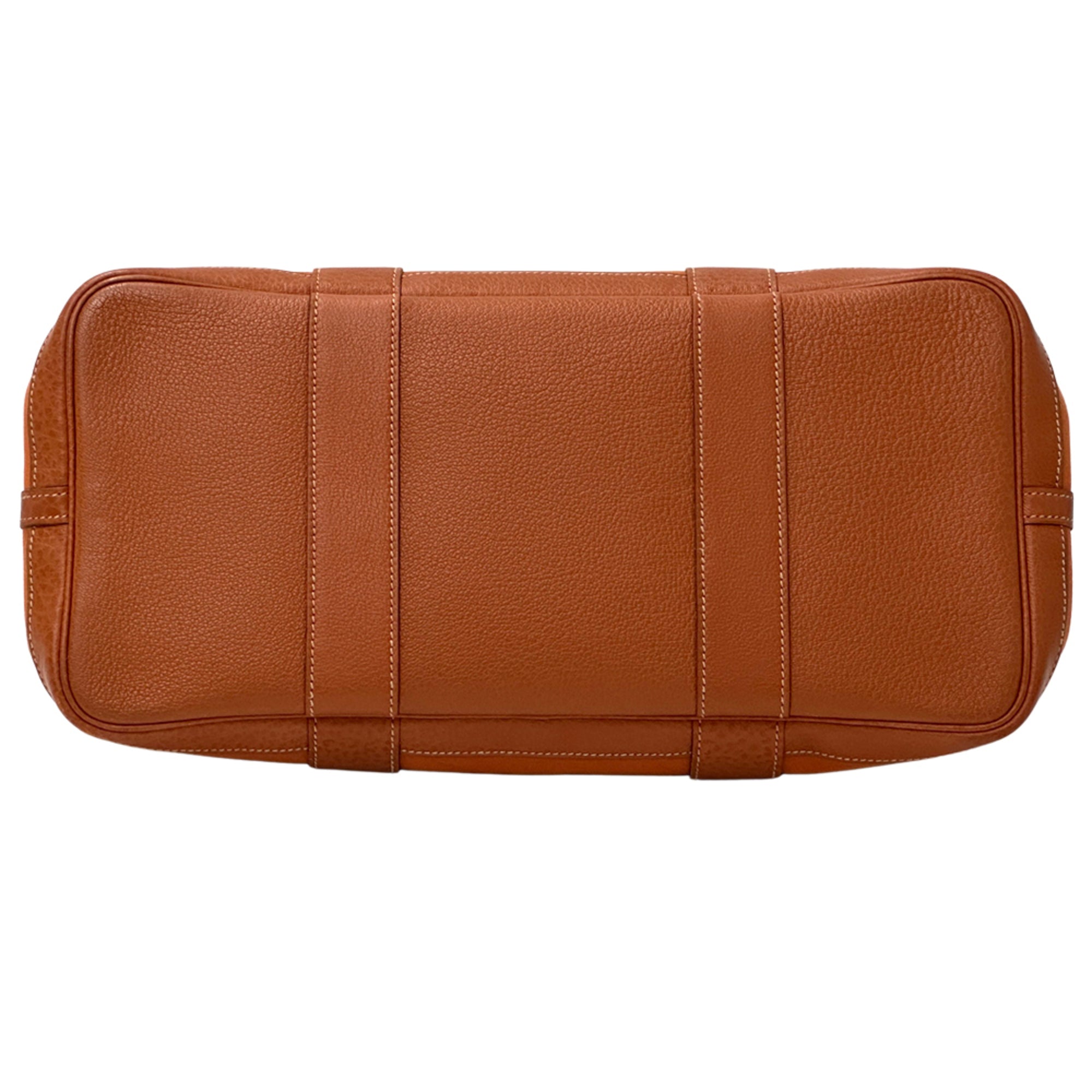 Hermes Garden Orange Potiron Toile Officier Leather Handbag Tote Bag (Pre-Owned)