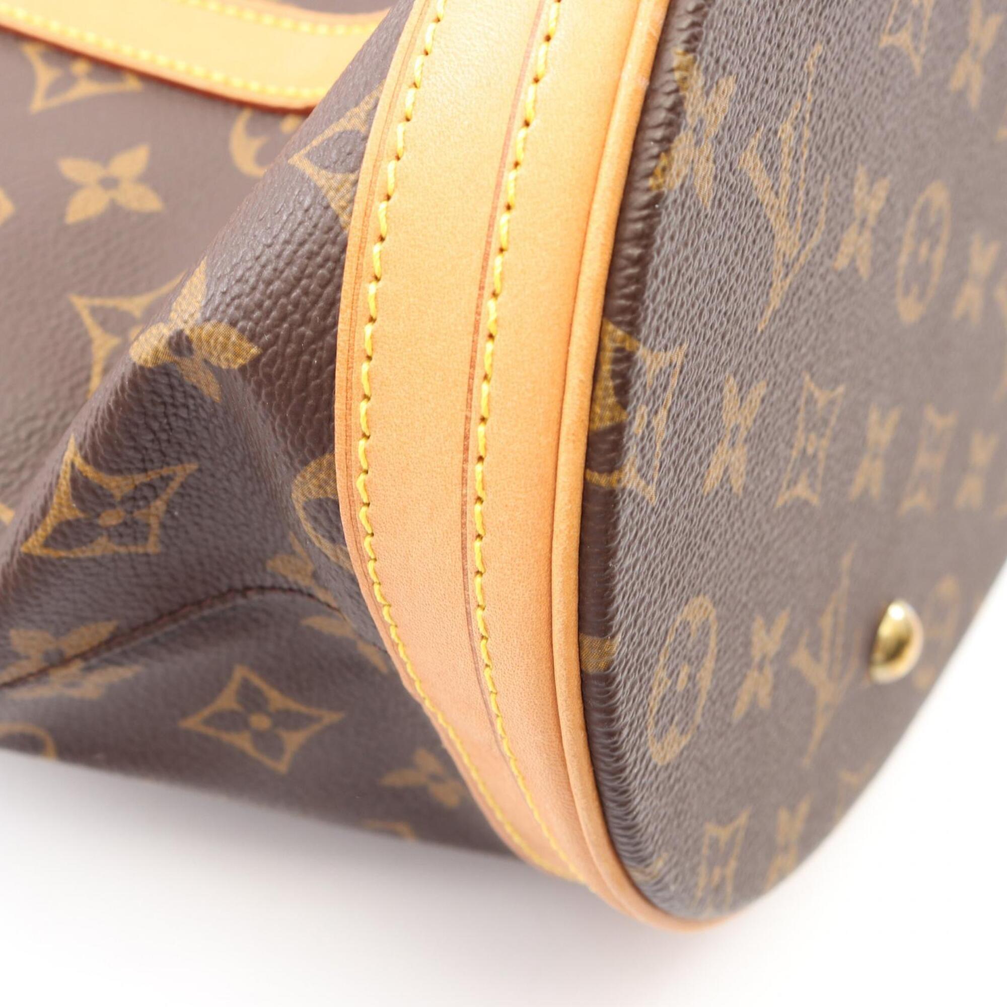 Louis Vuitton Brown Coated Canvas Leather Handbag Pouch Shoulder Bag (Pre-Owned)