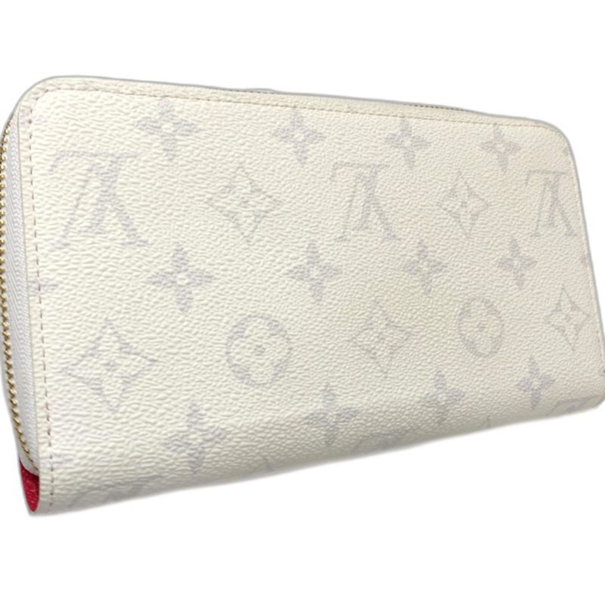 Louis Vuitton Cerise White Canvas Long Wallet (Bi-Fold) (Pre-Owned)