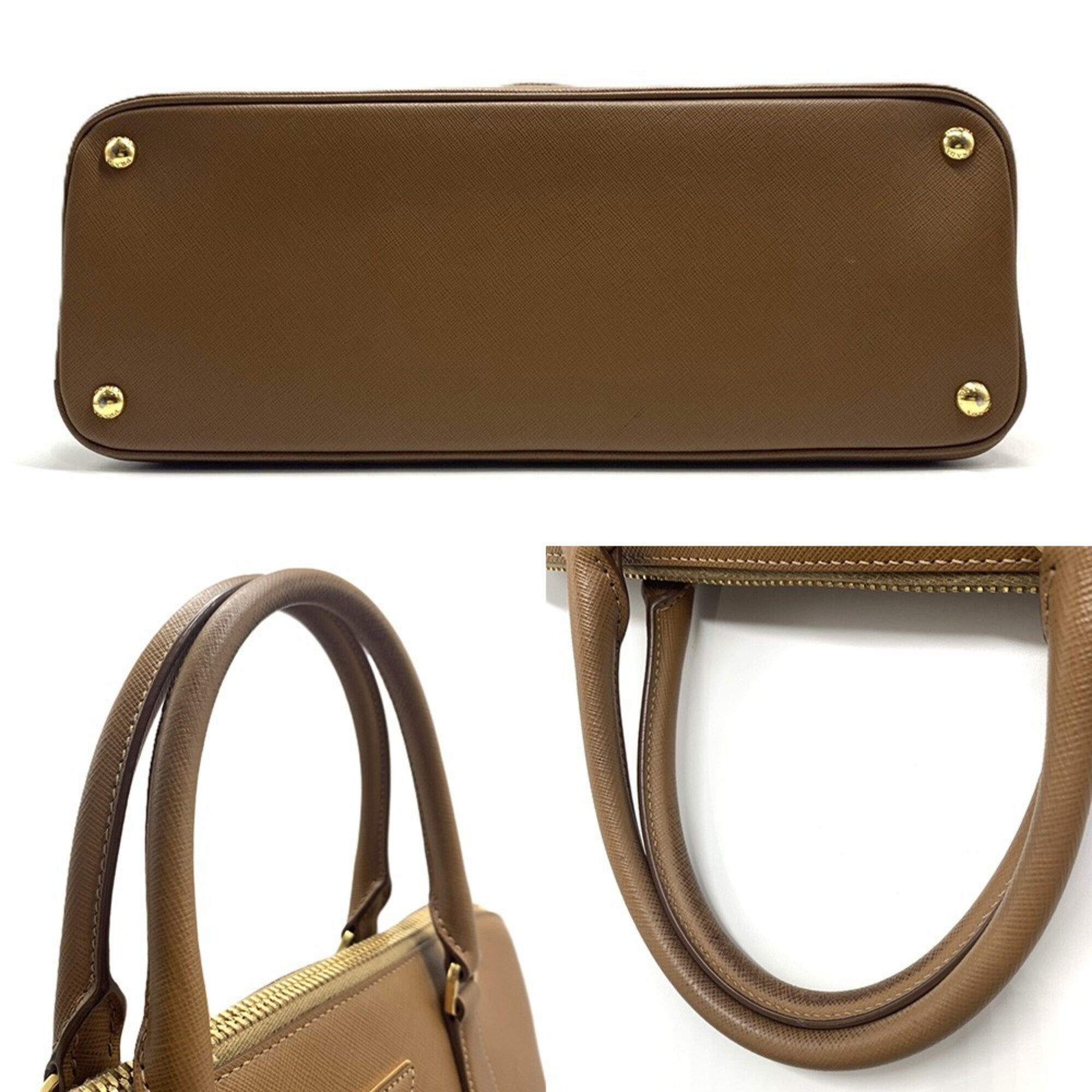 Prada Saffiano Brown Saffiano Handbag Tote Bag (Pre-Owned)