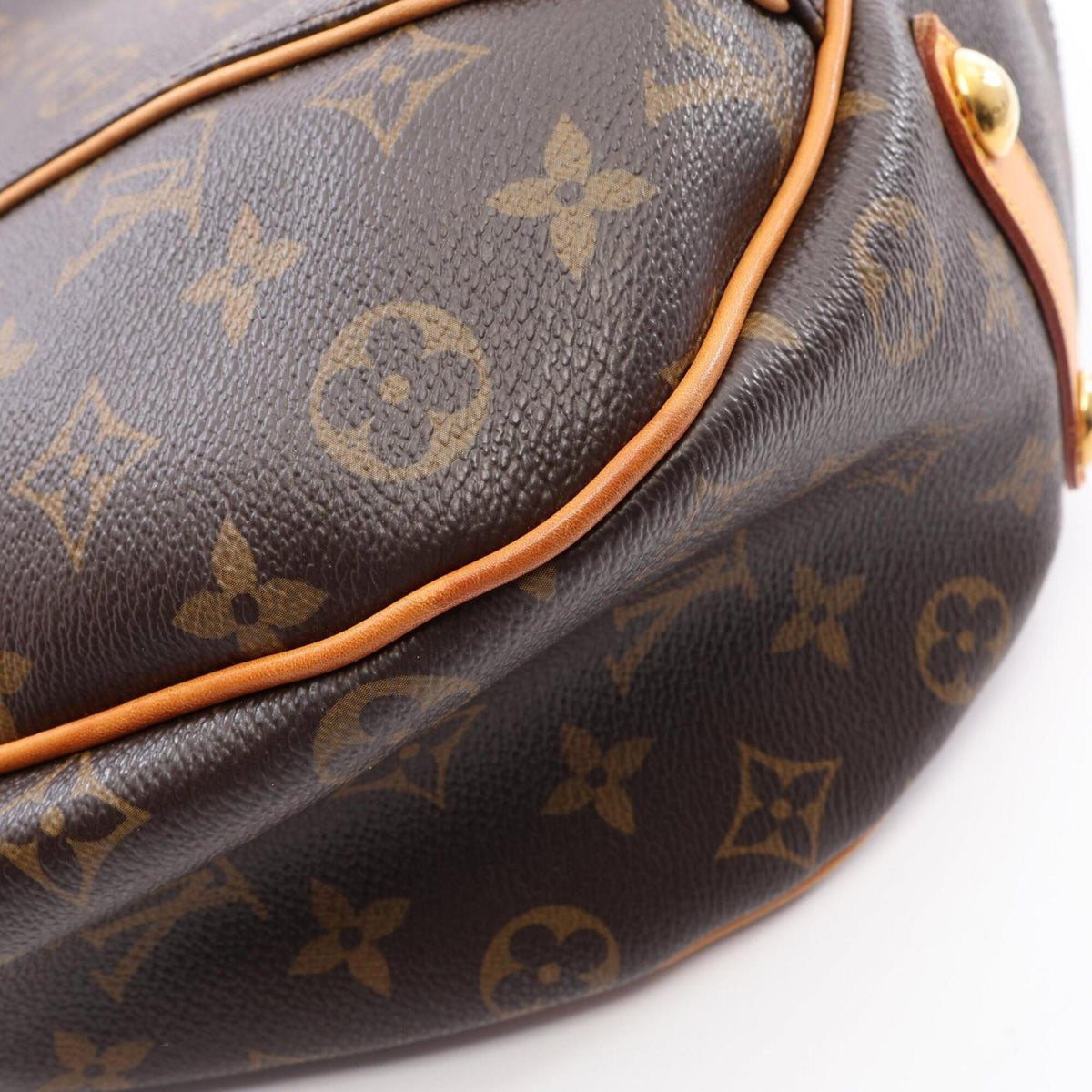 Louis Vuitton Monogram Brown Coated Canvas Leather Handbag Shoulder Bag (Pre-Owned)