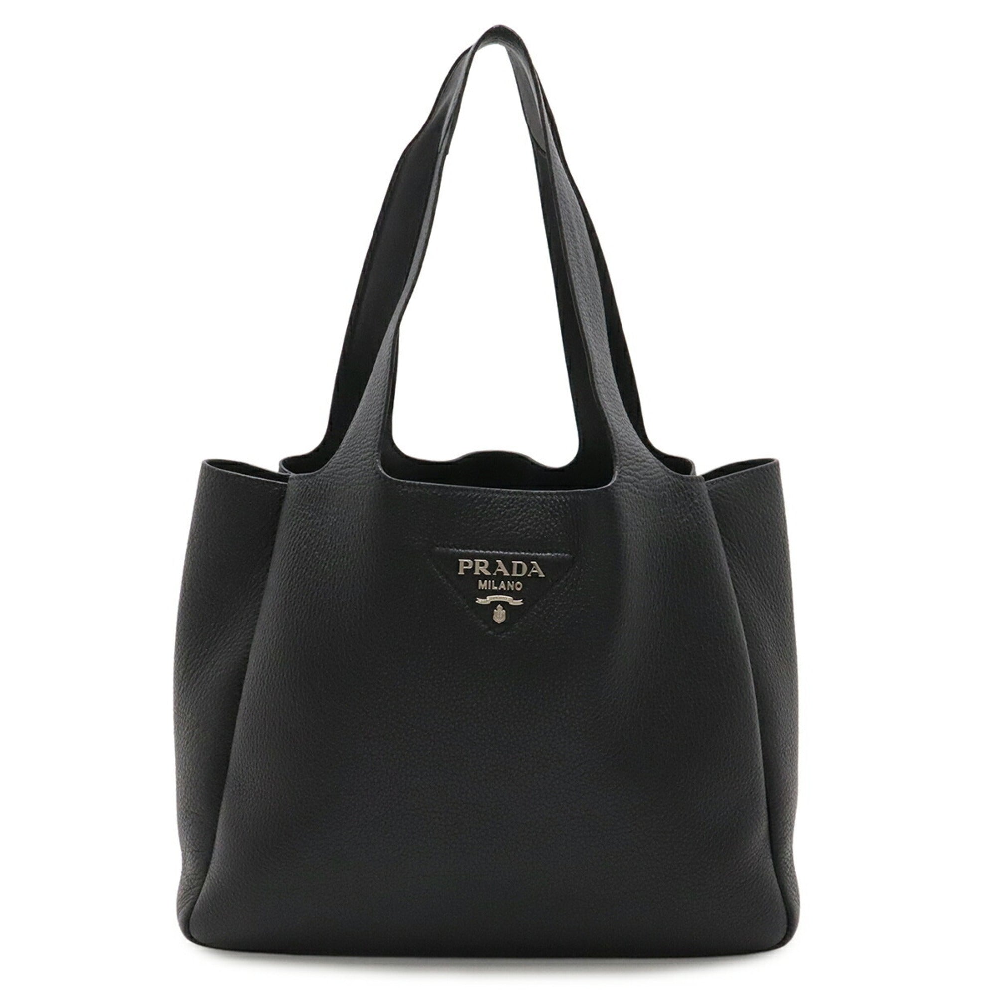 Prada Black Nero Leather Shoulder Bag Tote Bag (Pre-Owned)