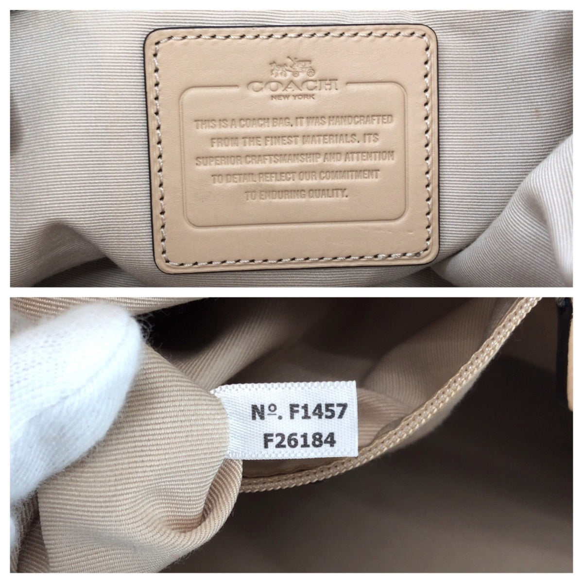 Coach Beige Brown Pvc Leather Handbag (Pre-Owned)
