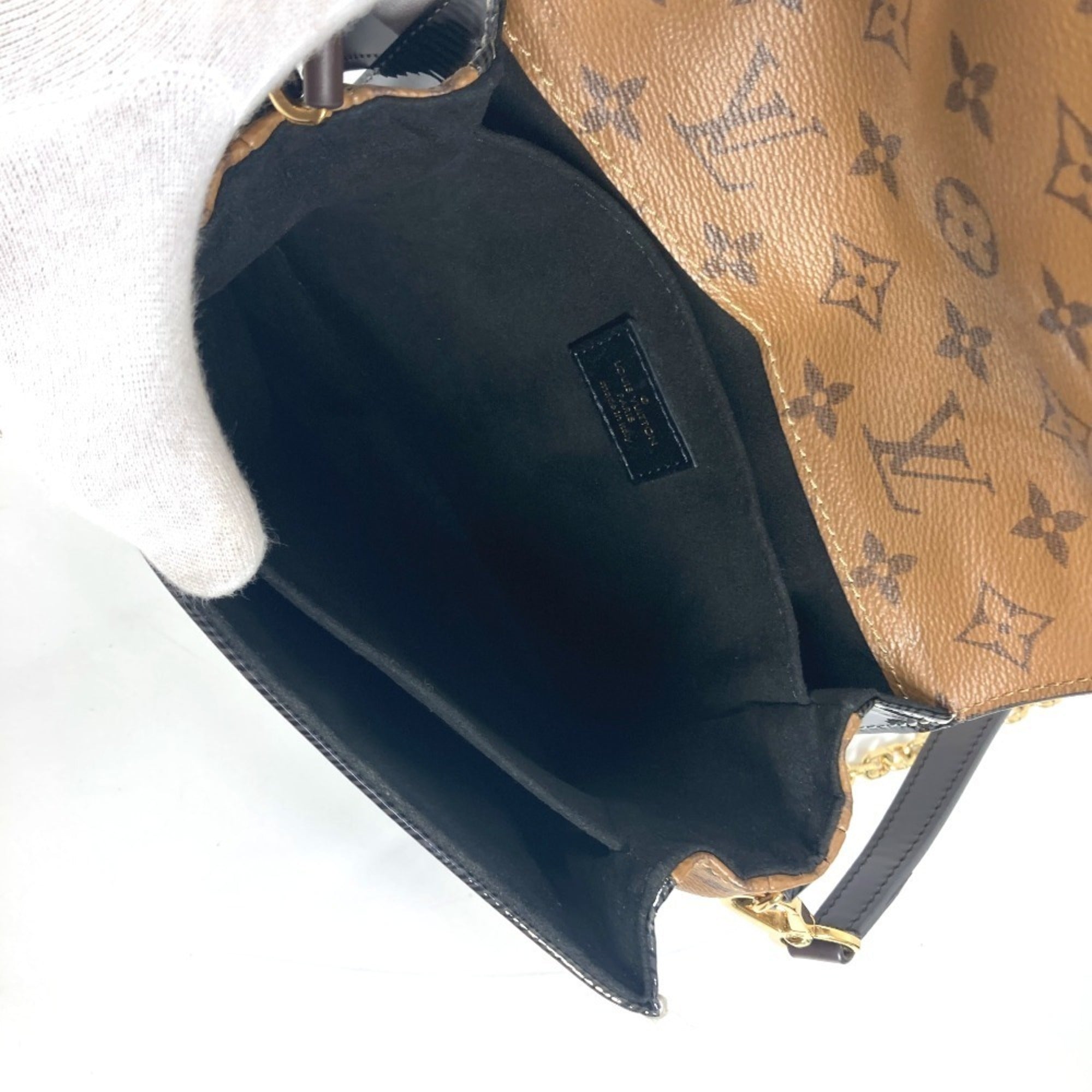 Louis Vuitton Monogram Reverse Black Brown Monogram Reverse Handbag Pochette Shoulder Bag (Pre-Owned)