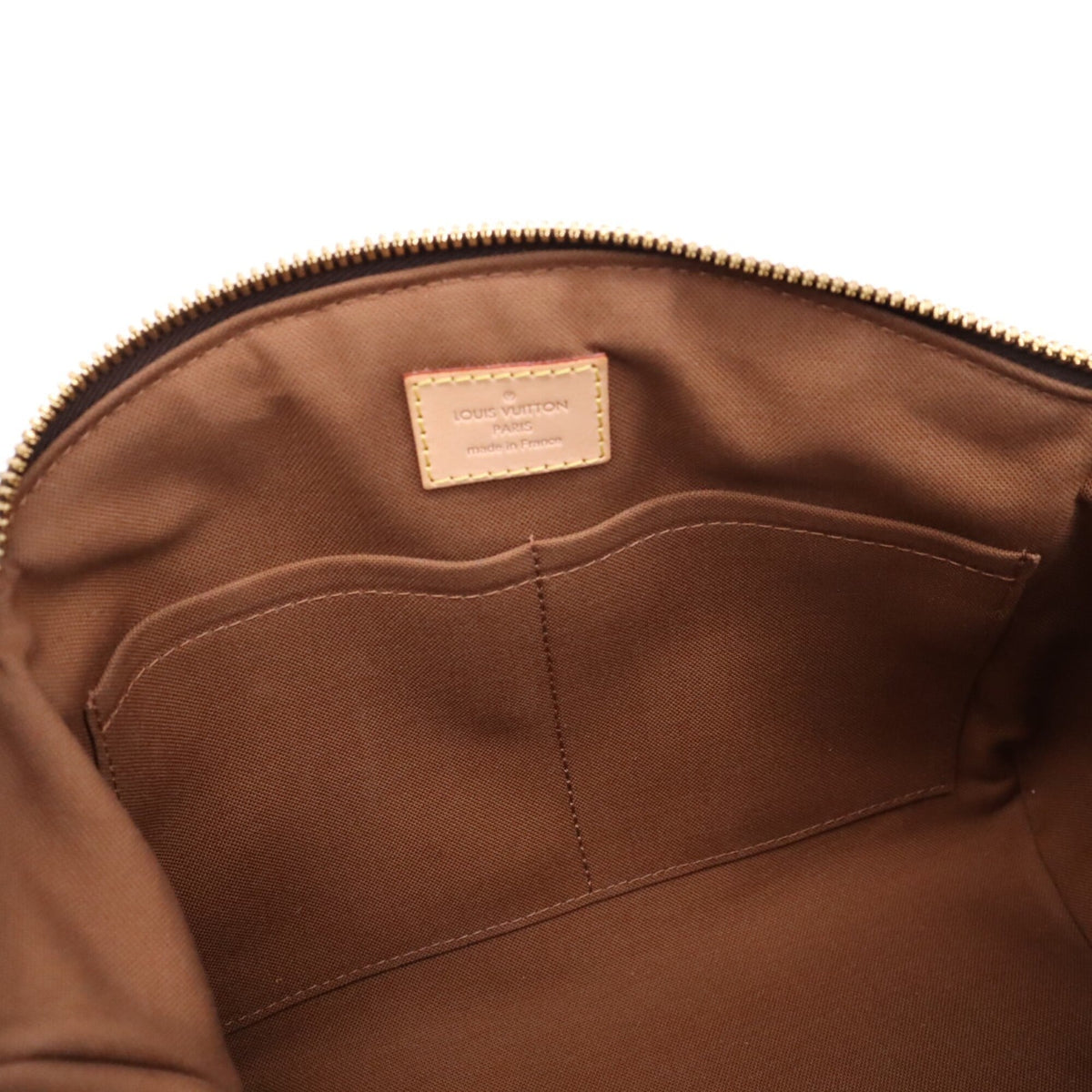 Louis Vuitton Monogram Beige Brown Coated Canvas Leather Handbag (Pre-Owned)