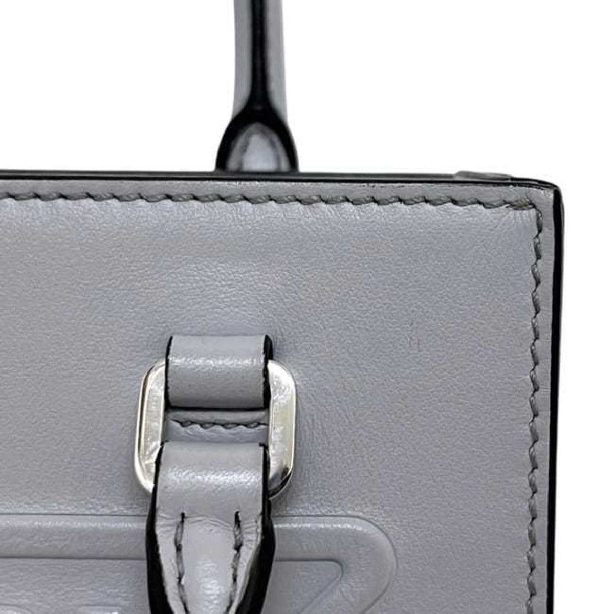 Prada Gray Leather Shoulder Bag (Pre-Owned)