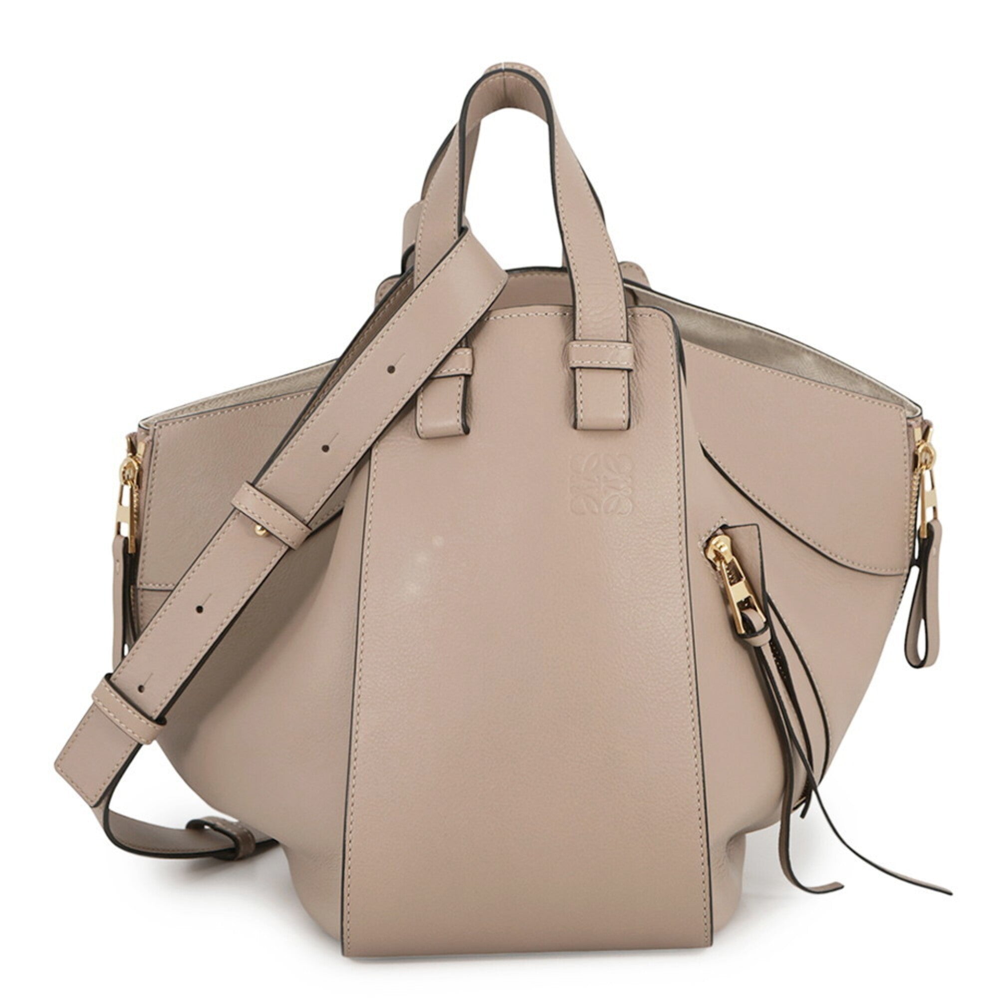 Loewe Hammock Beige Leather Handbag Shoulder Bag (Pre-Owned)