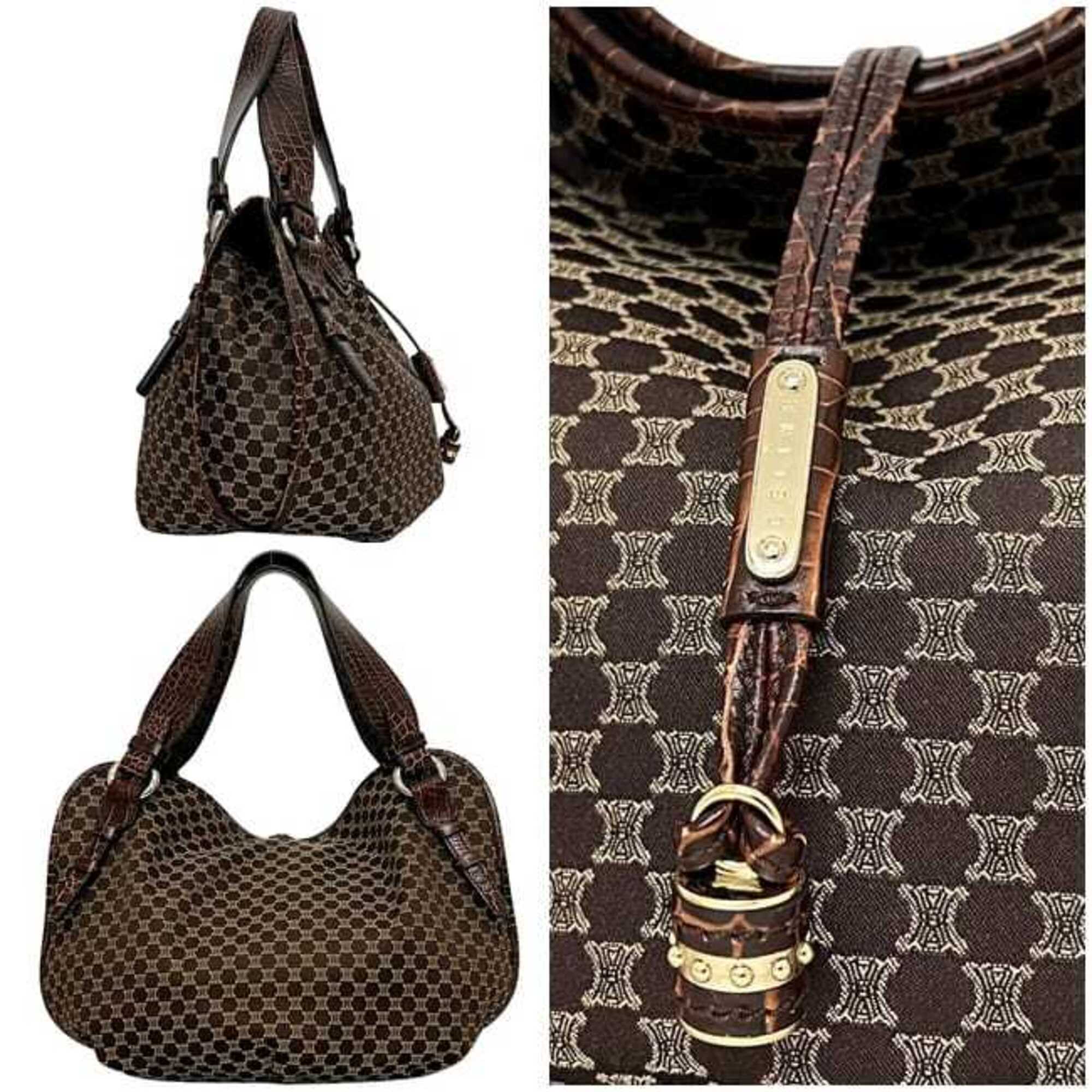 Celine Brown Canvas Leather Tote Bag (Pre-Owned)