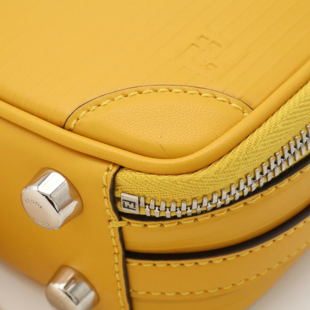 Fendi Yellow Leather Handbag Shoulder Bag (Pre-Owned)