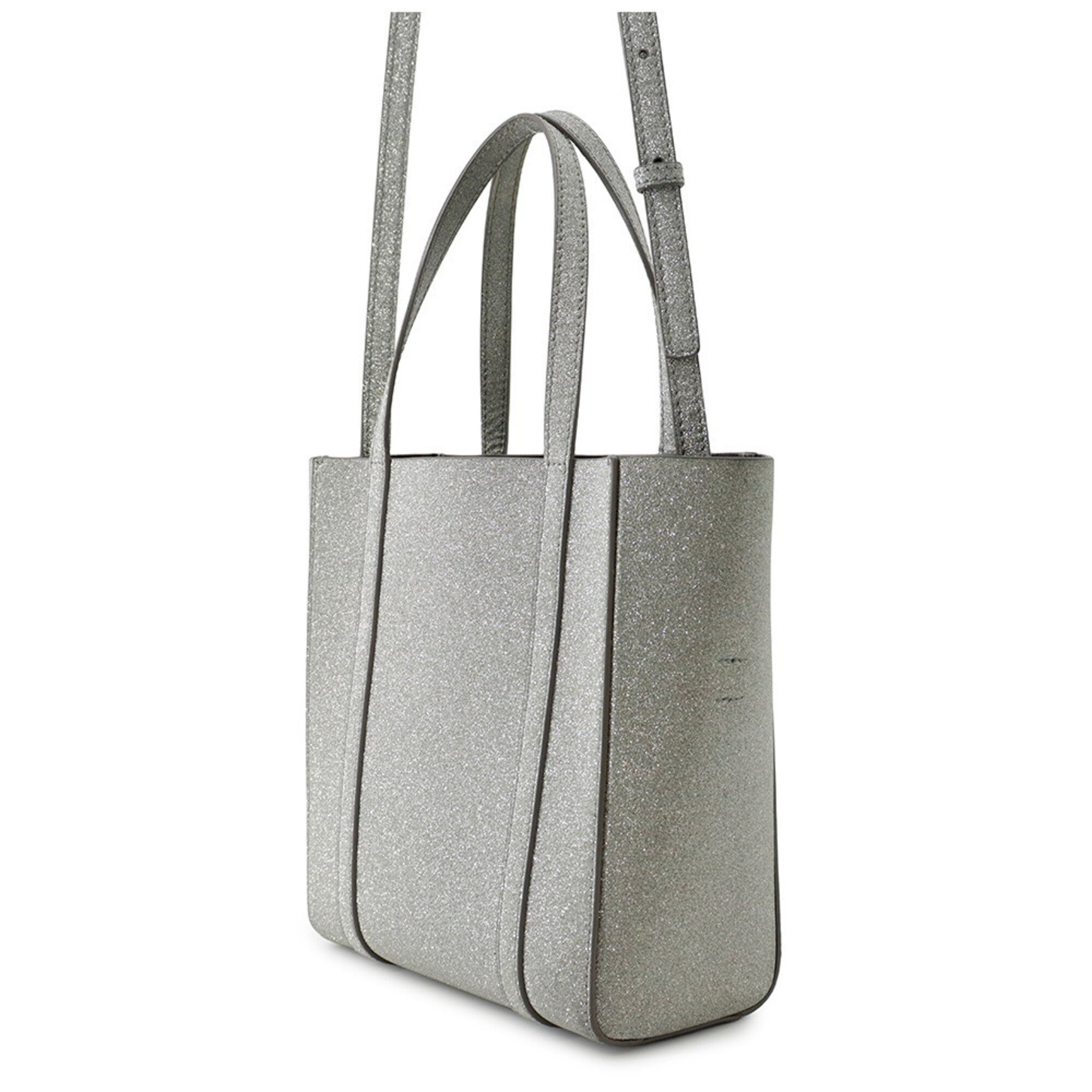 Balenciaga Silver Leather Handbag Tote Bag (Pre-Owned)