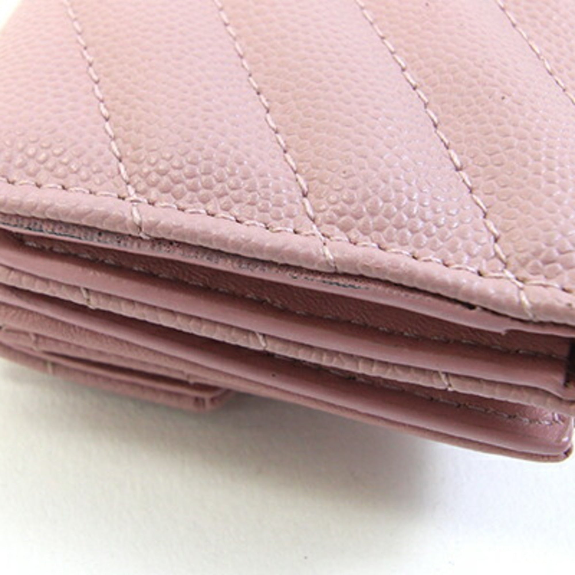 Saint Laurent Black Pink Leather Wallet (Tri-Fold) (Pre-Owned)