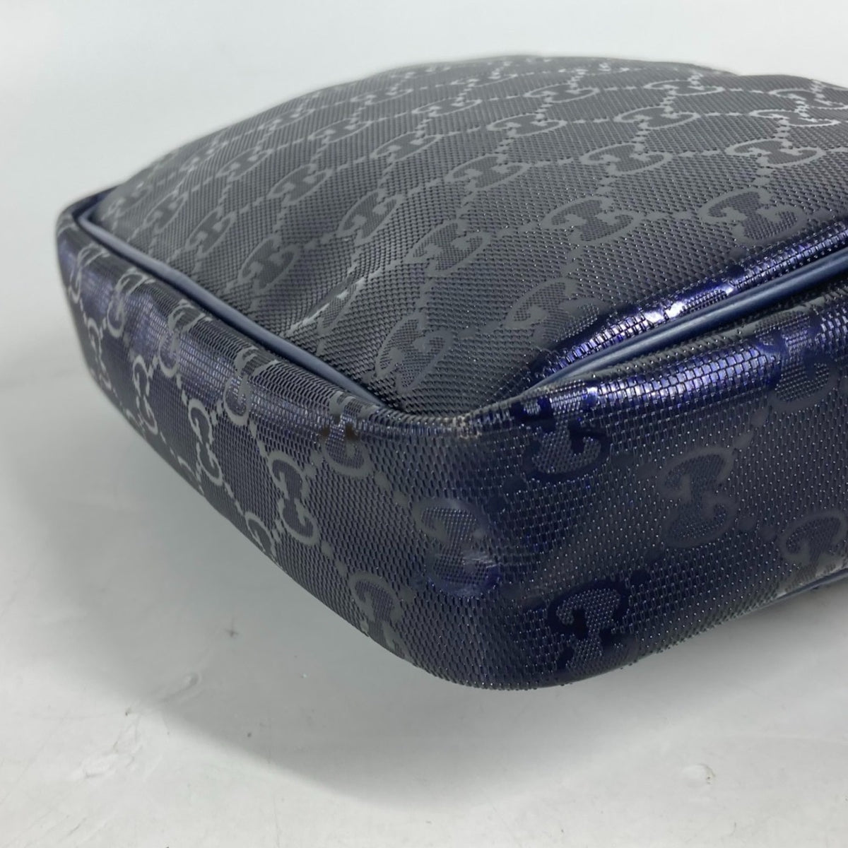 Gucci Gg Imprimé Blue Gg Imprimé Pochette Shoulder Bag (Pre-Owned)