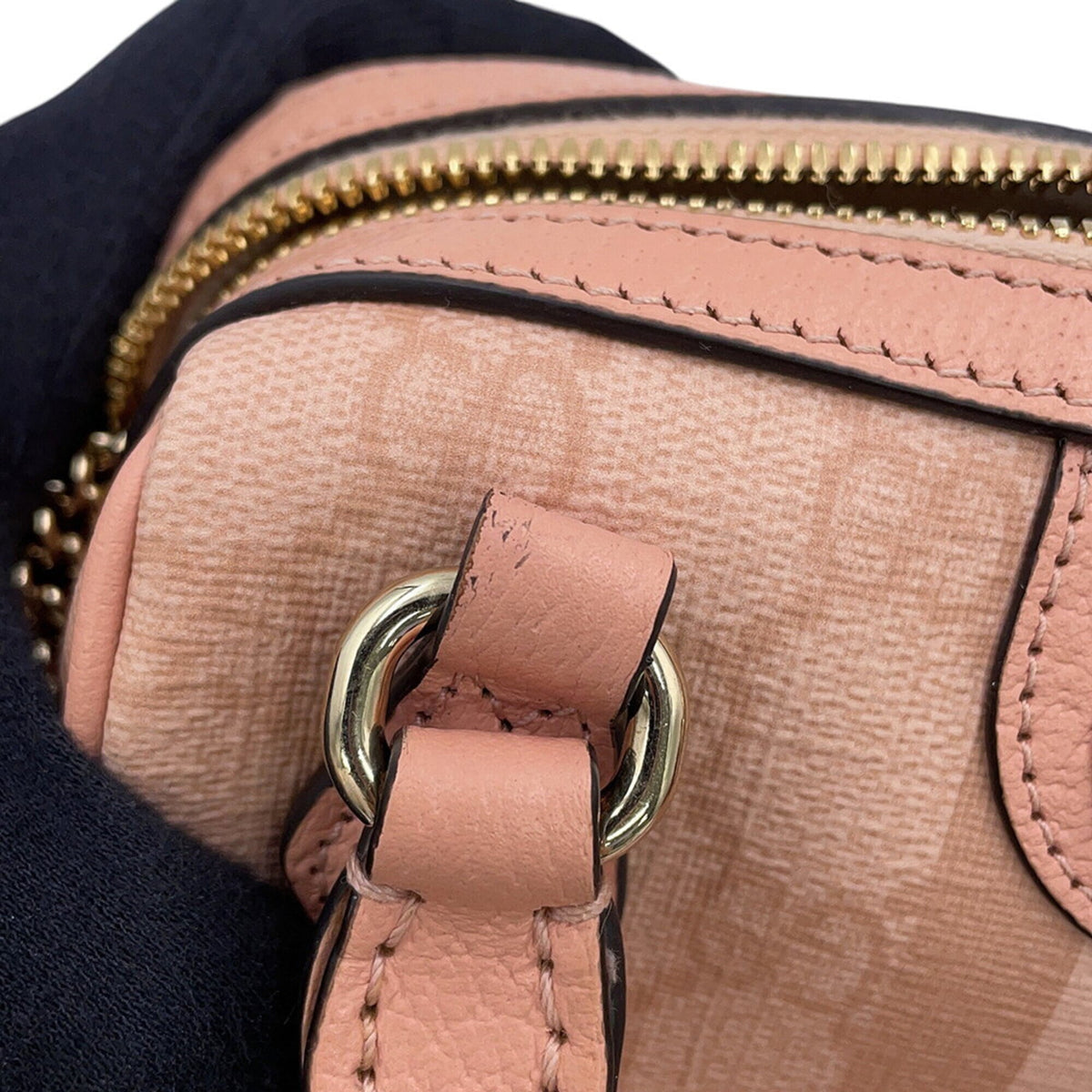 Gucci Pink Gg Supreme Boston Bag Handbag (Pre-Owned)