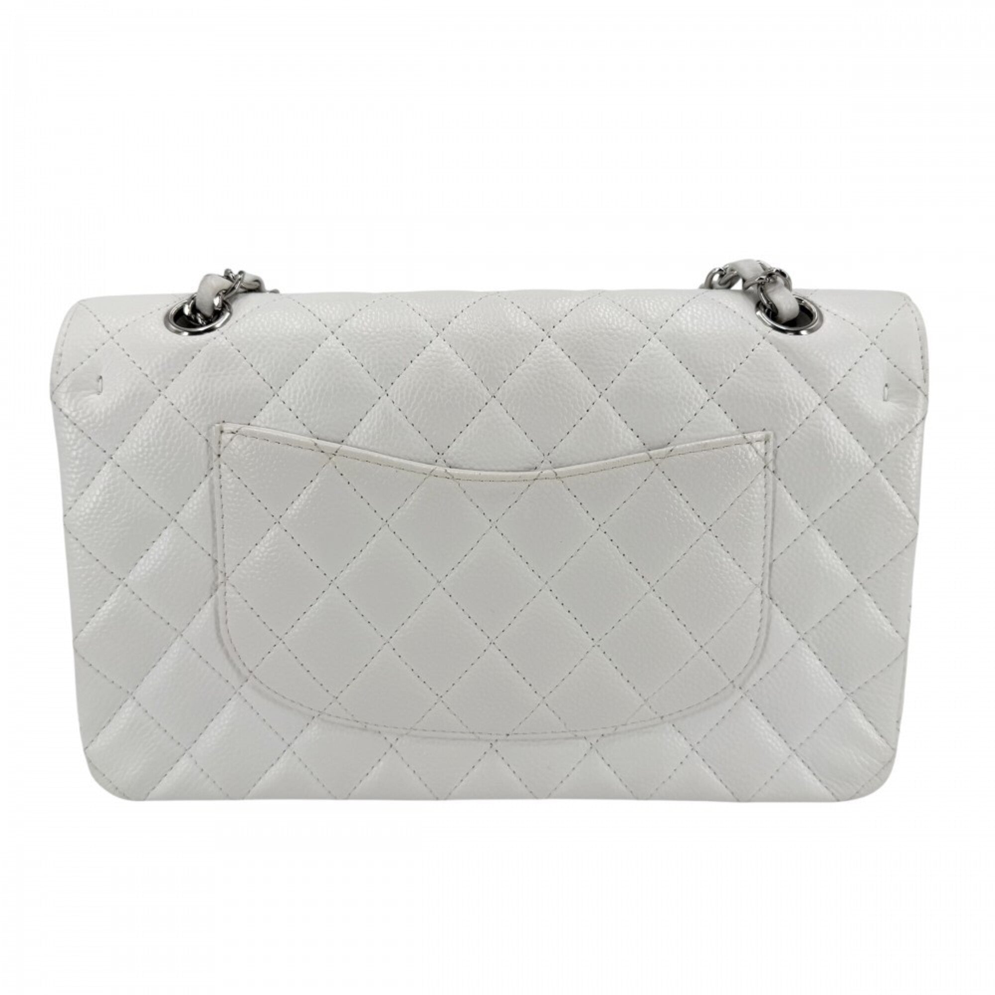 Chanel White Grained Calfskin Shoulder Bag (Pre-Owned)