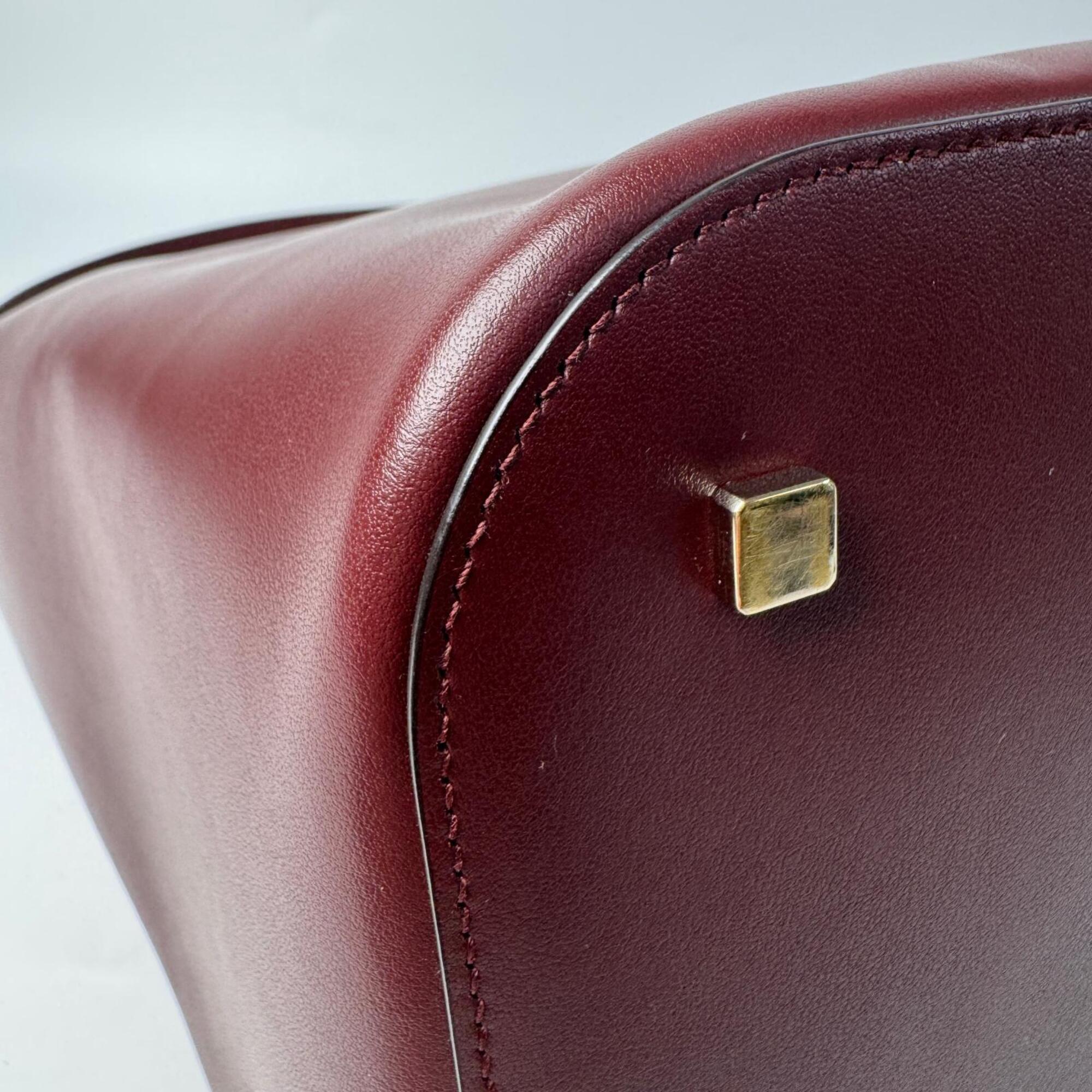 Cartier Bordeaux Leather Shoulder Bag (Pre-Owned)