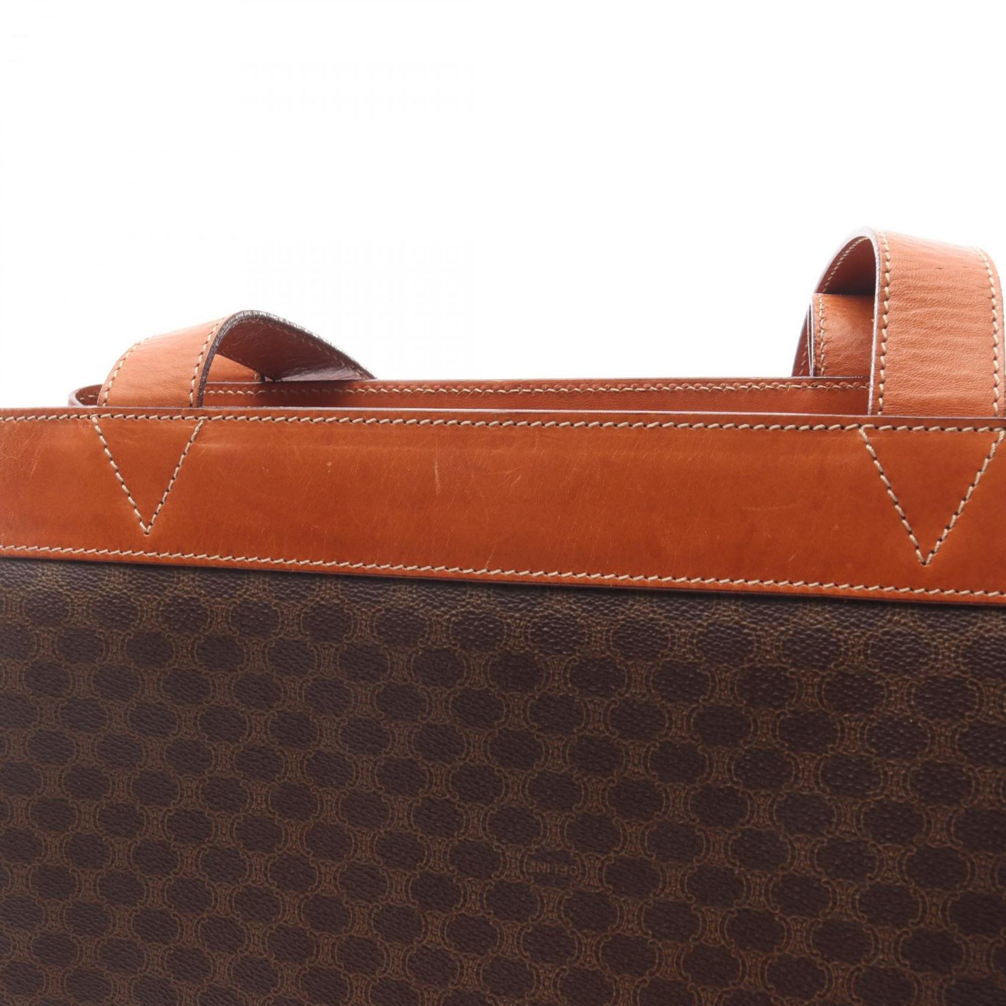 Celine Brown Coated Canvas Handbag Tote Bag (Pre-Owned)