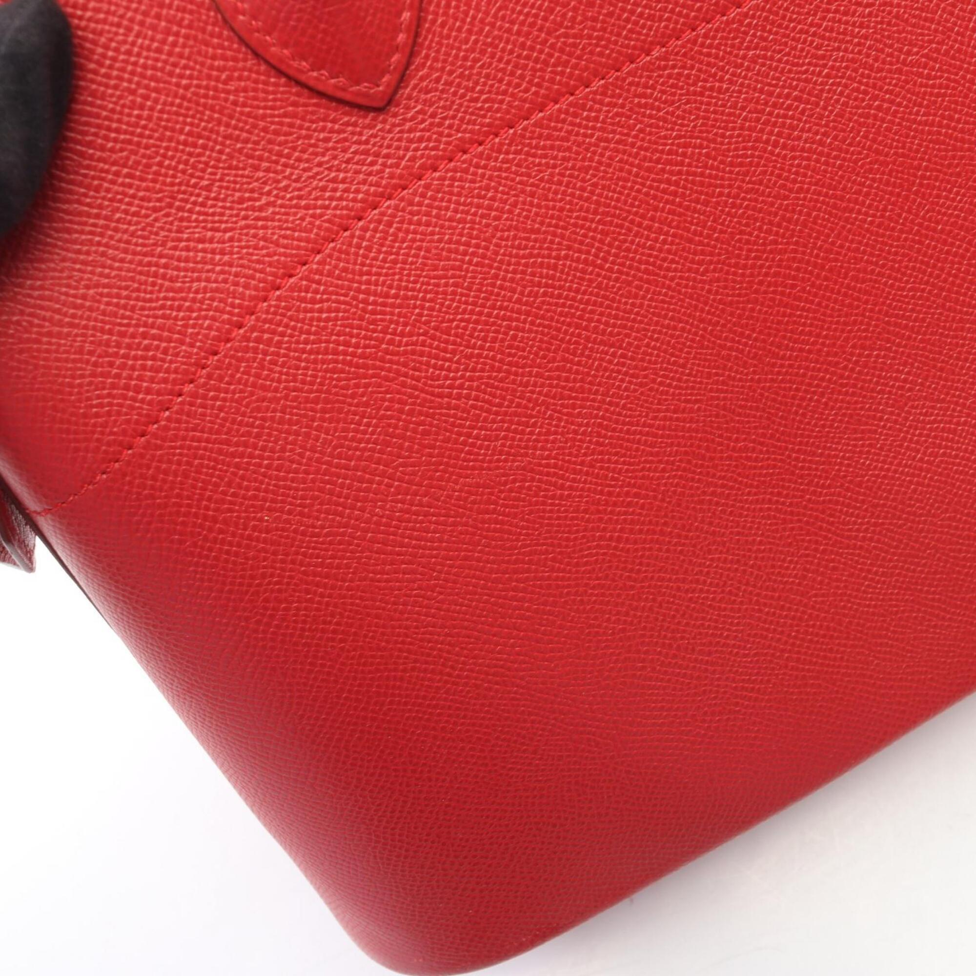 Hermes Red Color Courchevel Leather Handbag (Pre-Owned)