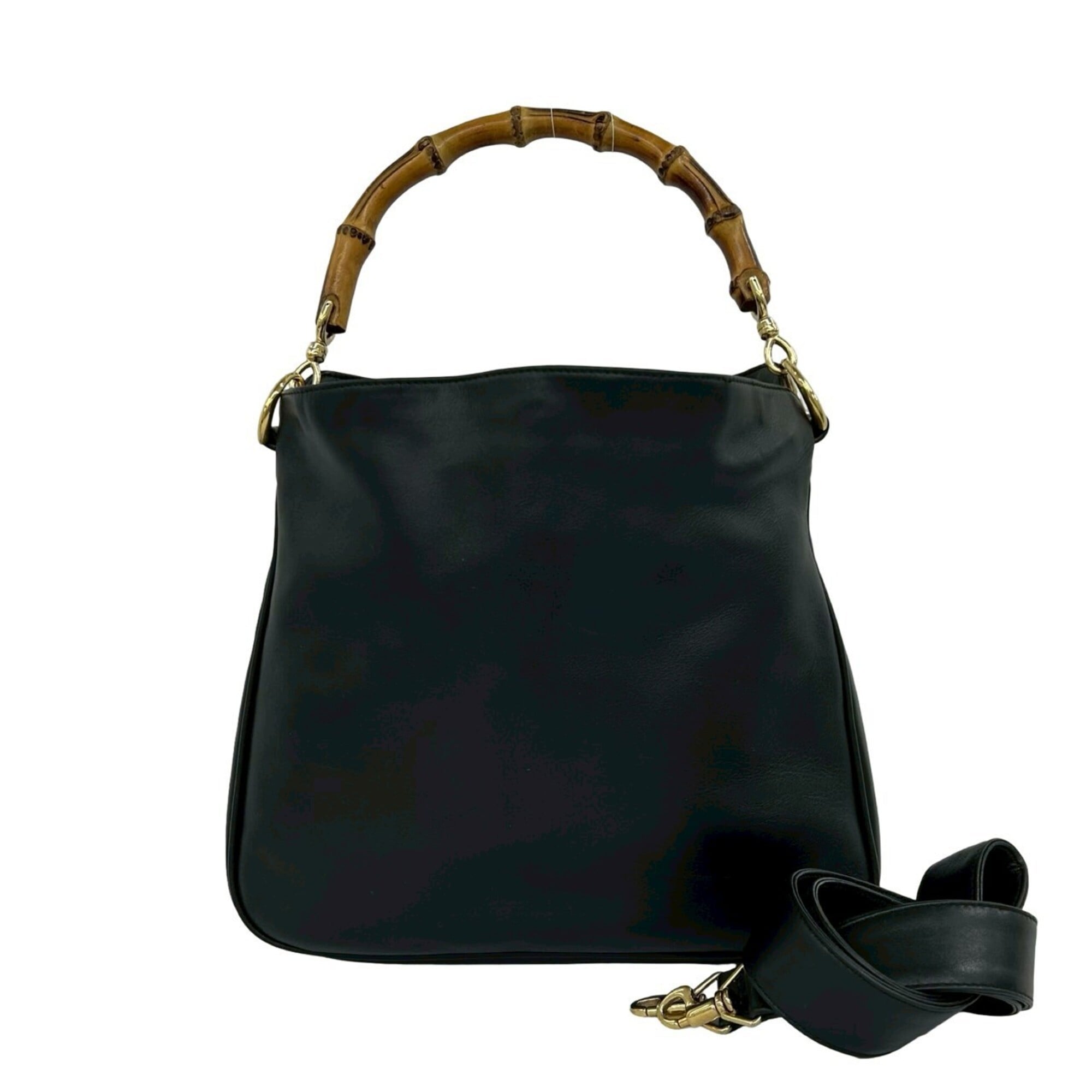 Gucci Black Leather Handbag Shoulder Bag (Pre-Owned)
