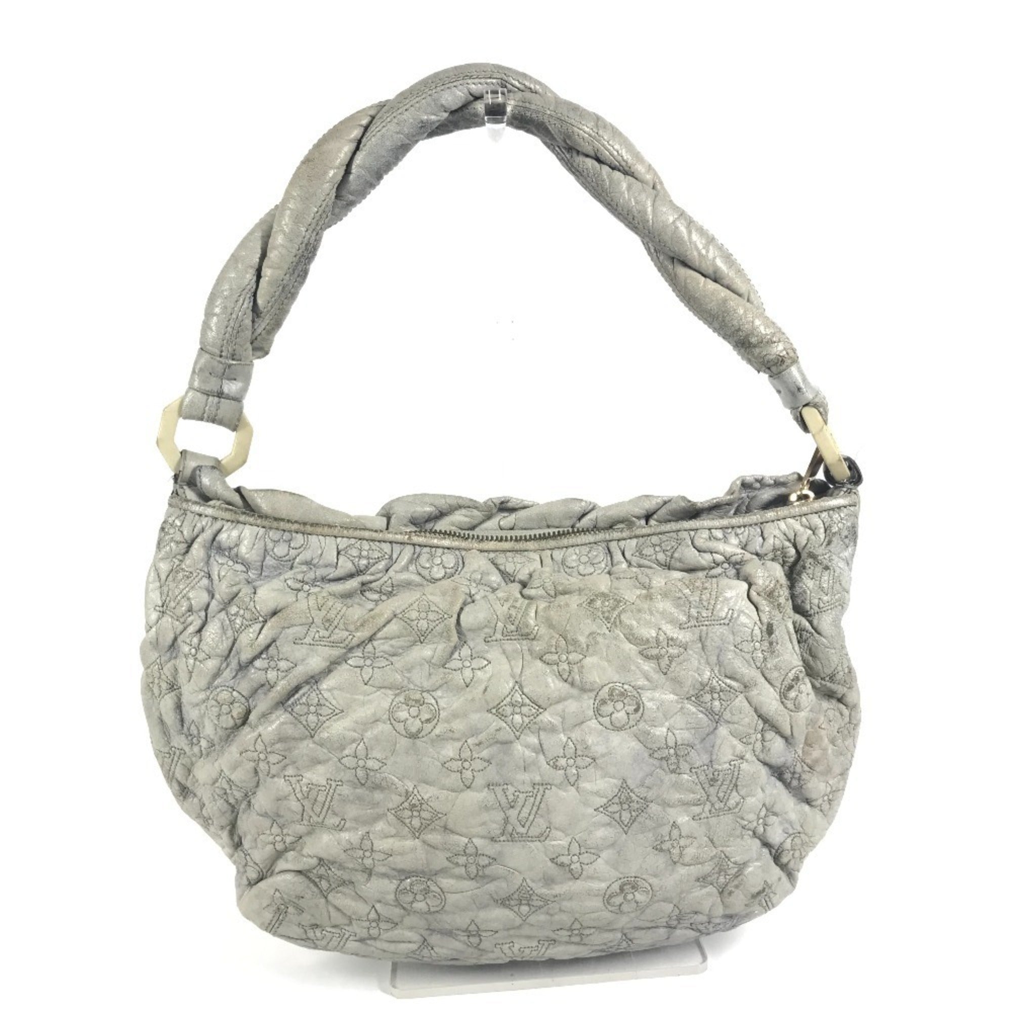 Louis Vuitton Monogram Olympe Ecru Galle Gray Leather Handbag Shoulder Bag (Pre-Owned)