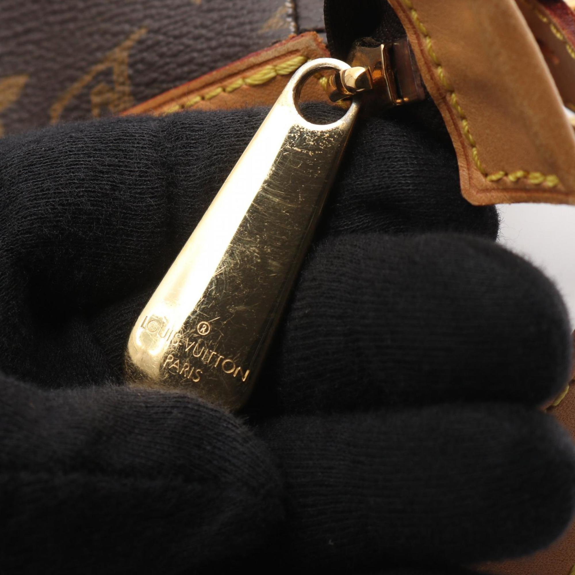 Louis Vuitton Brown Monogram Coated Canvas Leather Handbag Shoulder Bag (Pre-Owned)