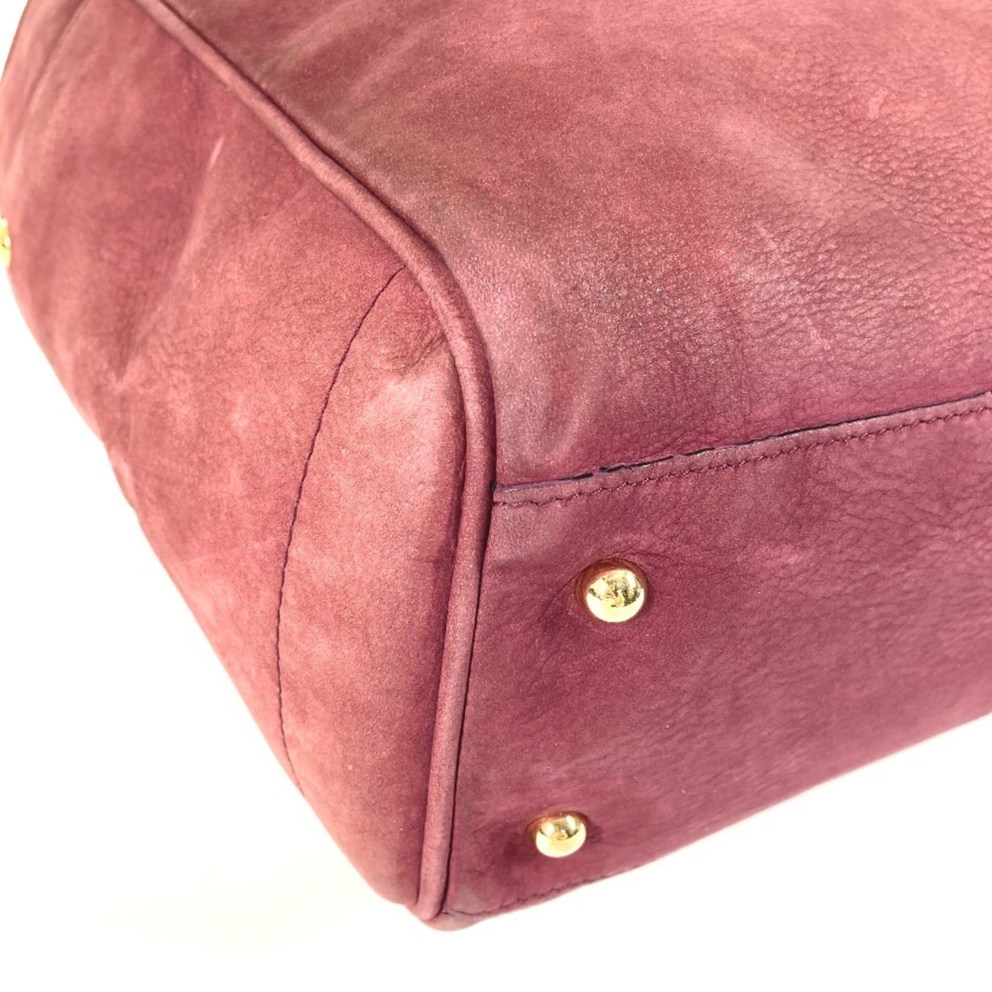 Loewe Bordeaux Leather Shoulder Bag Tote Bag (Pre-Owned)