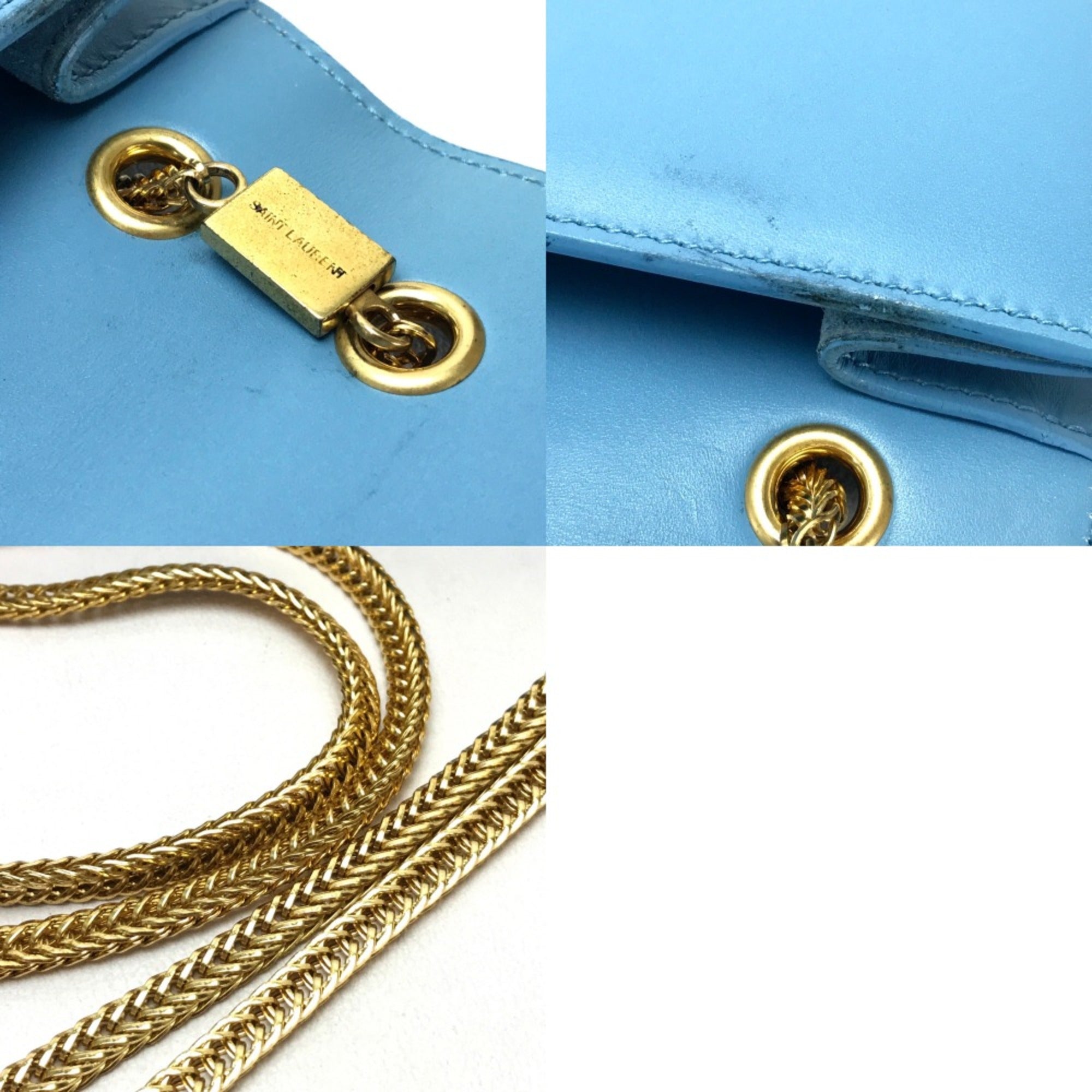 Saint Laurent Blue Leather Shoulder Bag (Pre-Owned)