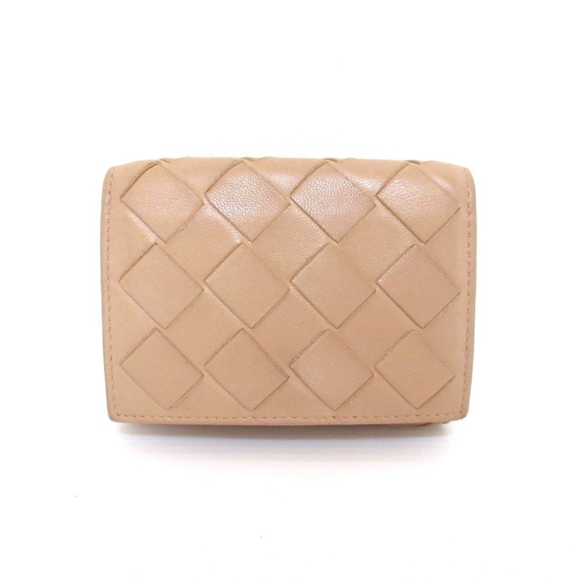 Bottega Veneta Beige Leather Wallet (Tri-Fold) (Pre-Owned)