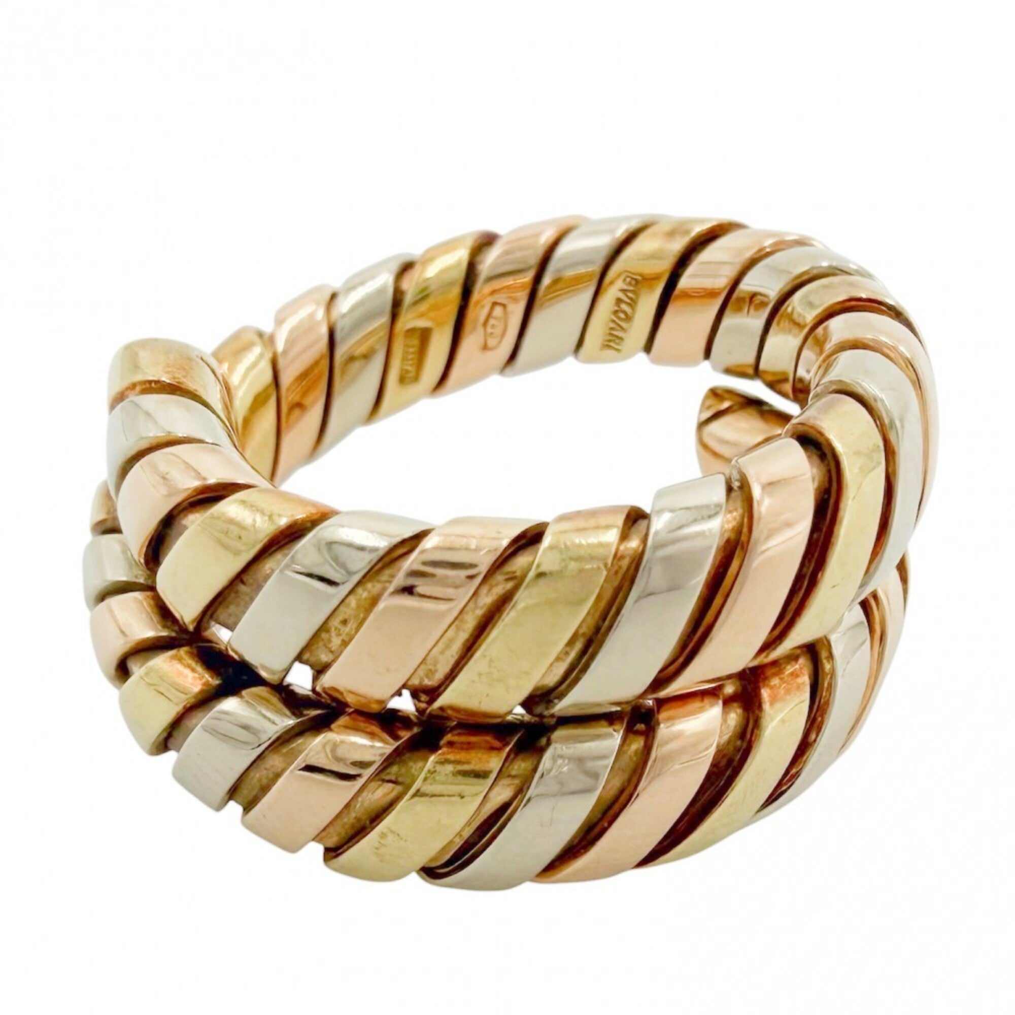 Bvlgari Yellow Gold (18K) Pink Gold (18K) White Gold (18K) Band Ring (Pre-Owned)
