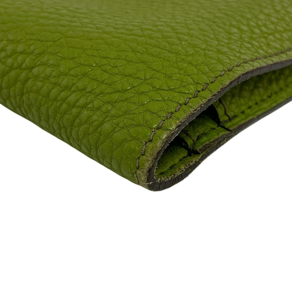 Hermes Green Taurillon Clemence Leather Long Wallet (Bi-Fold) (Pre-Owned)