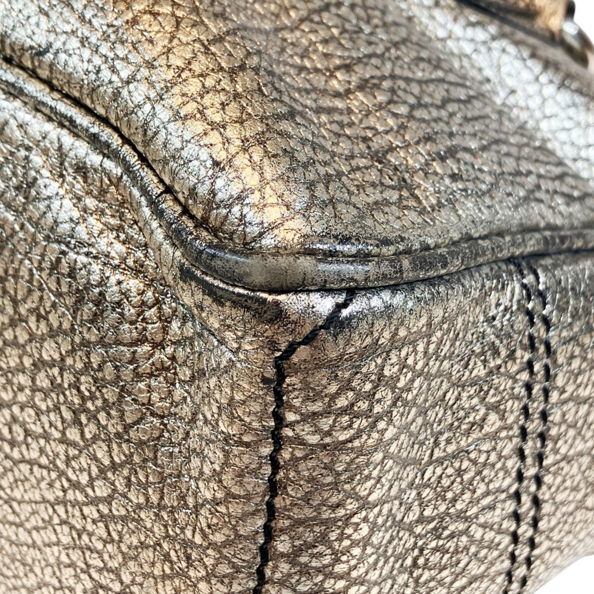 Celine Boogie Gold Metallic Leather Handbag (Pre-Owned)