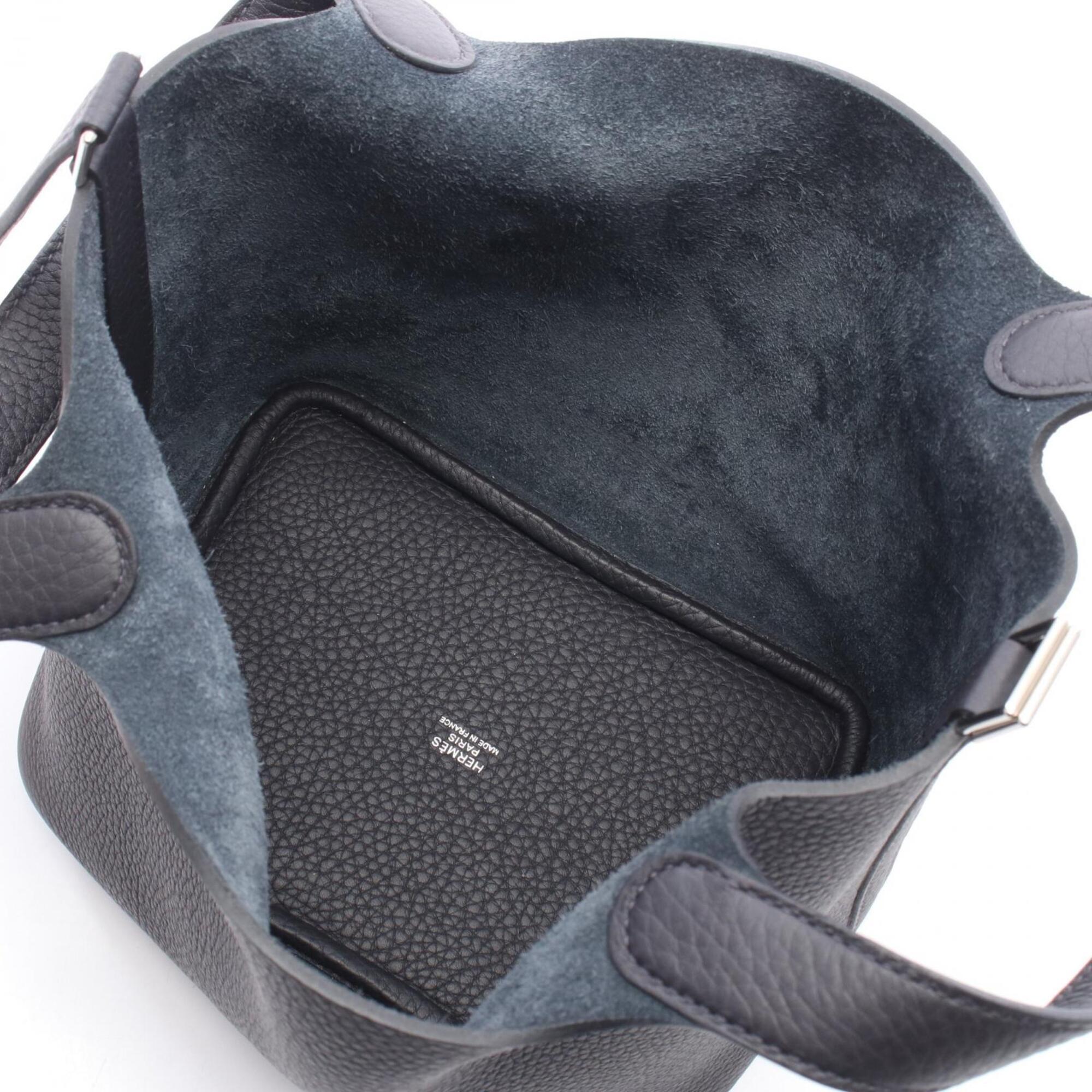 Hermes Navy Taurillon Clemence Leather Handbag (Pre-Owned)