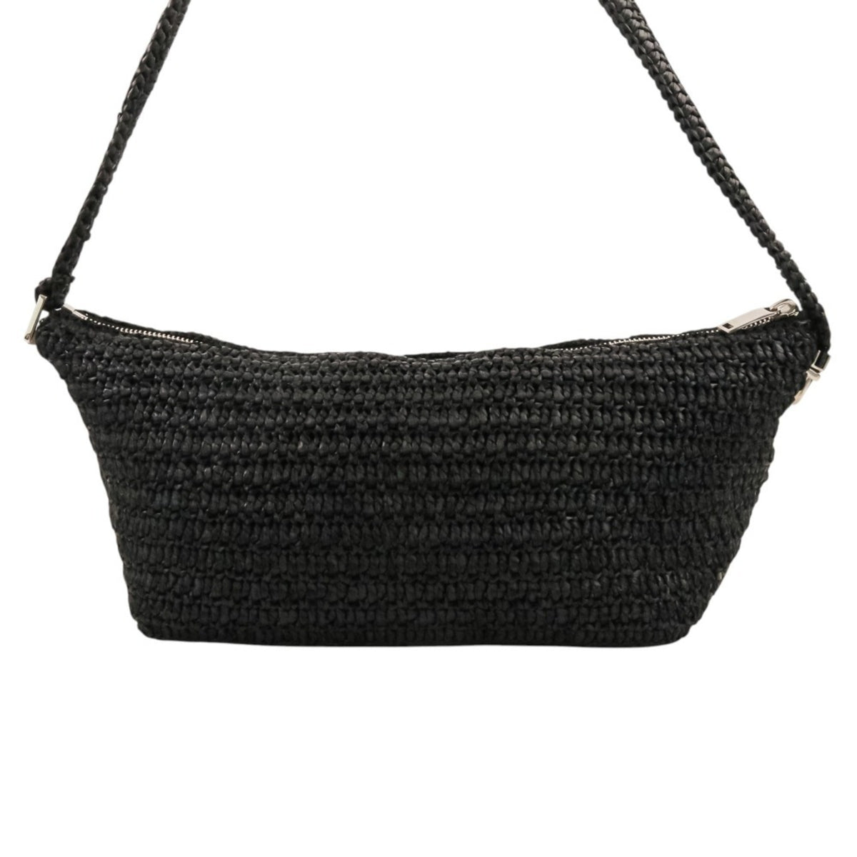 Yves Saint Laurent Black Raffia Shoulder Bag (Pre-Owned)