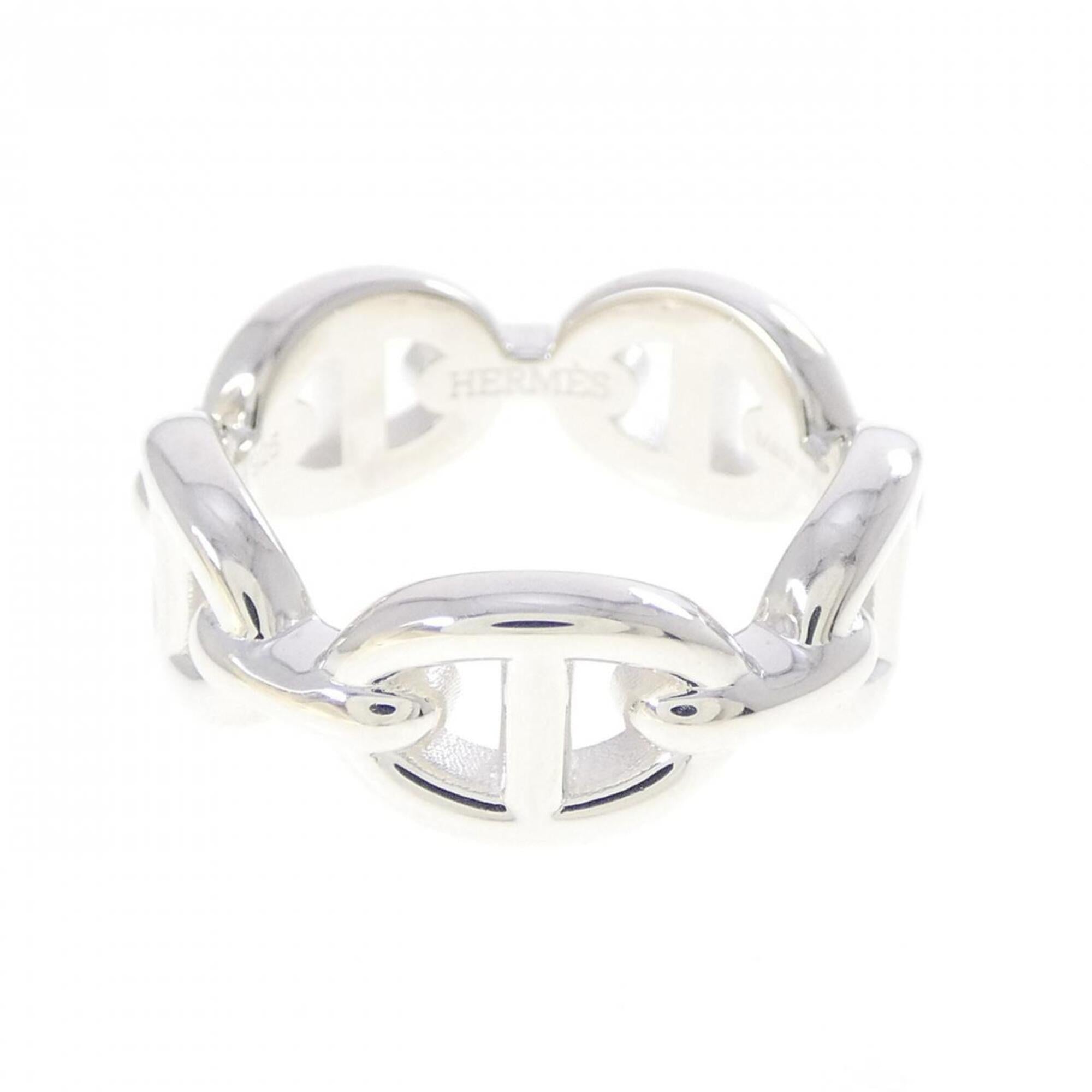 Hermes Silver Silver 925 Band Ring (Pre-Owned)