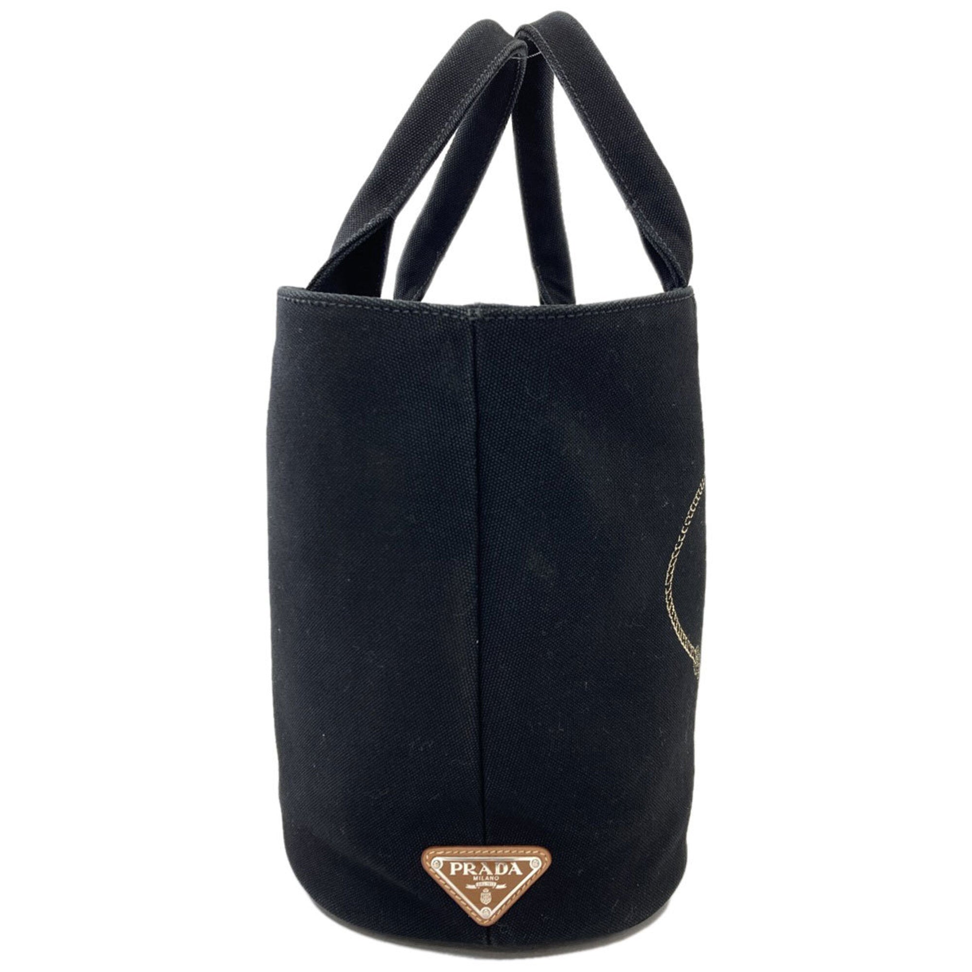 Prada Black Canapa Pouch Tote Bag (Pre-Owned)