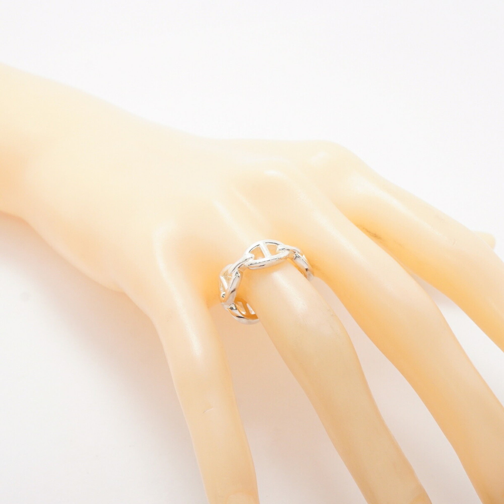 Hermes Silver 925 Band Ring (Pre-Owned)