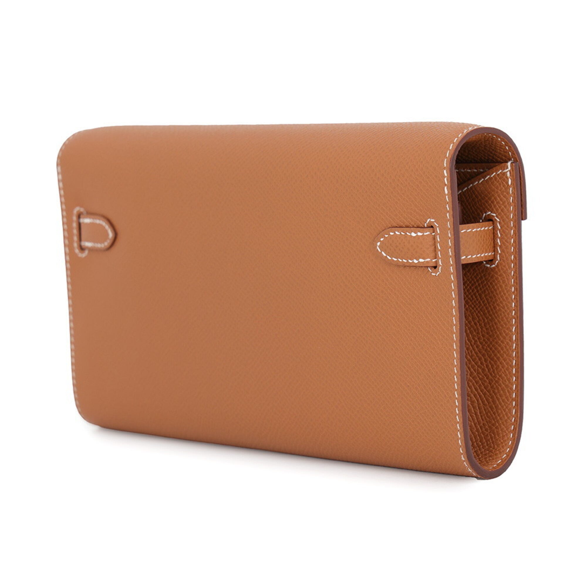 Hermes Kara Gold Epsom Leather Long Wallet (Bi-Fold) (Pre-Owned)