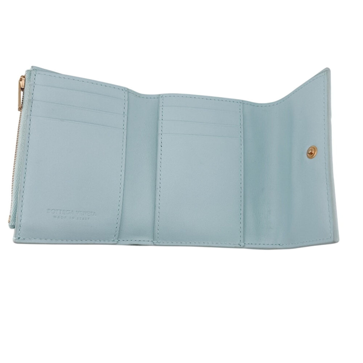 Bottega Veneta Blue Leather Wallet (Tri-Fold) (Pre-Owned)