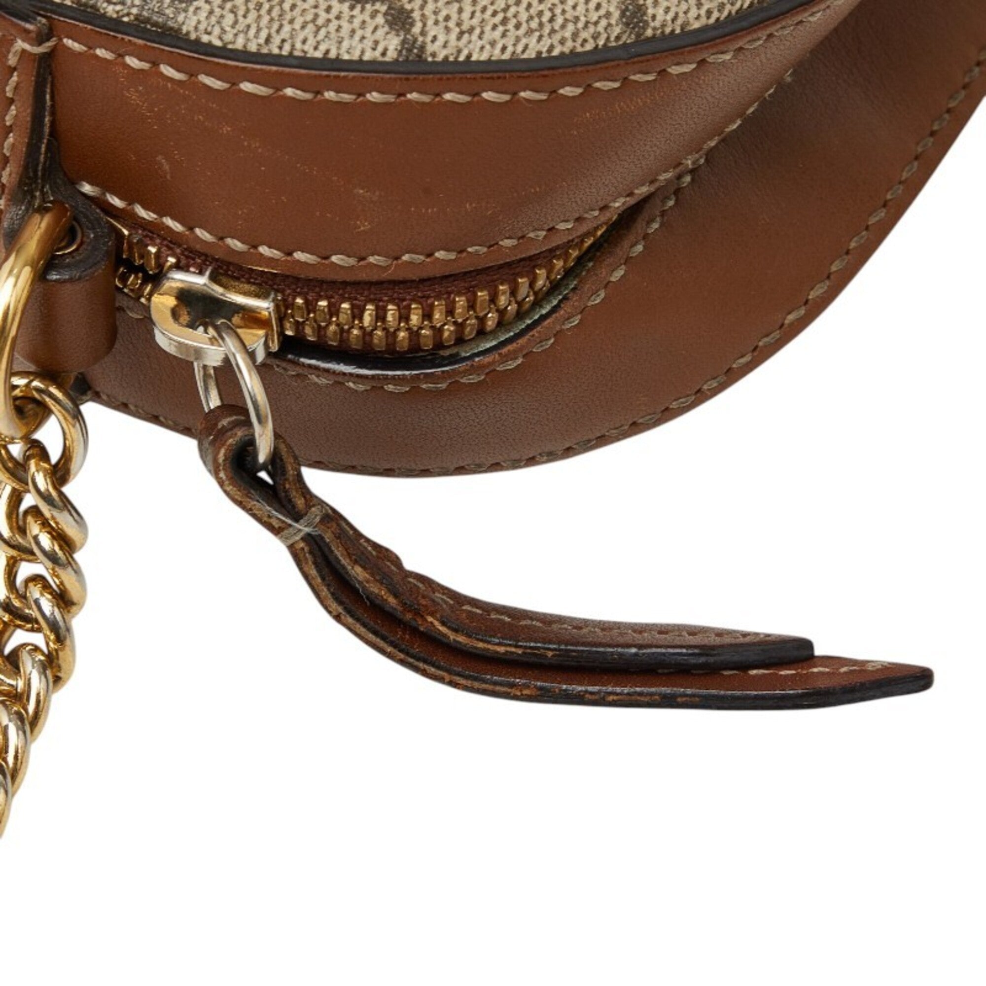 Gucci Beige Brown Pvc Leather Shoulder Bag (Pre-Owned)