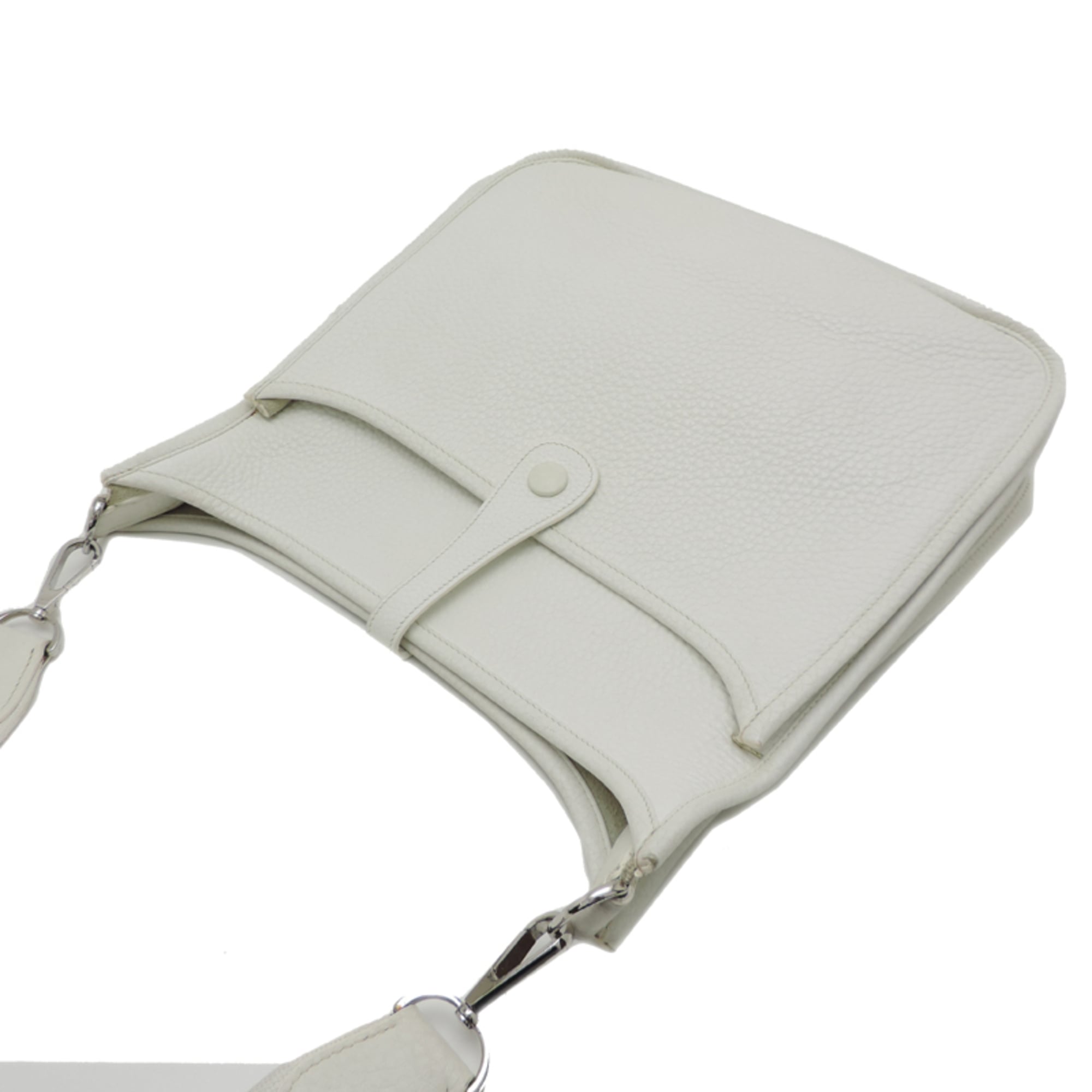 Hermes White Taurillon Clemence Leather Shoulder Bag (Pre-Owned)