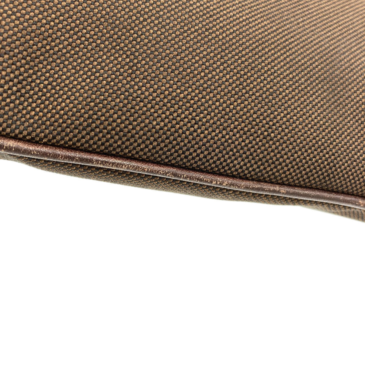 Prada Dark Brown Canvas Leather Shoulder Bag (Pre-Owned)