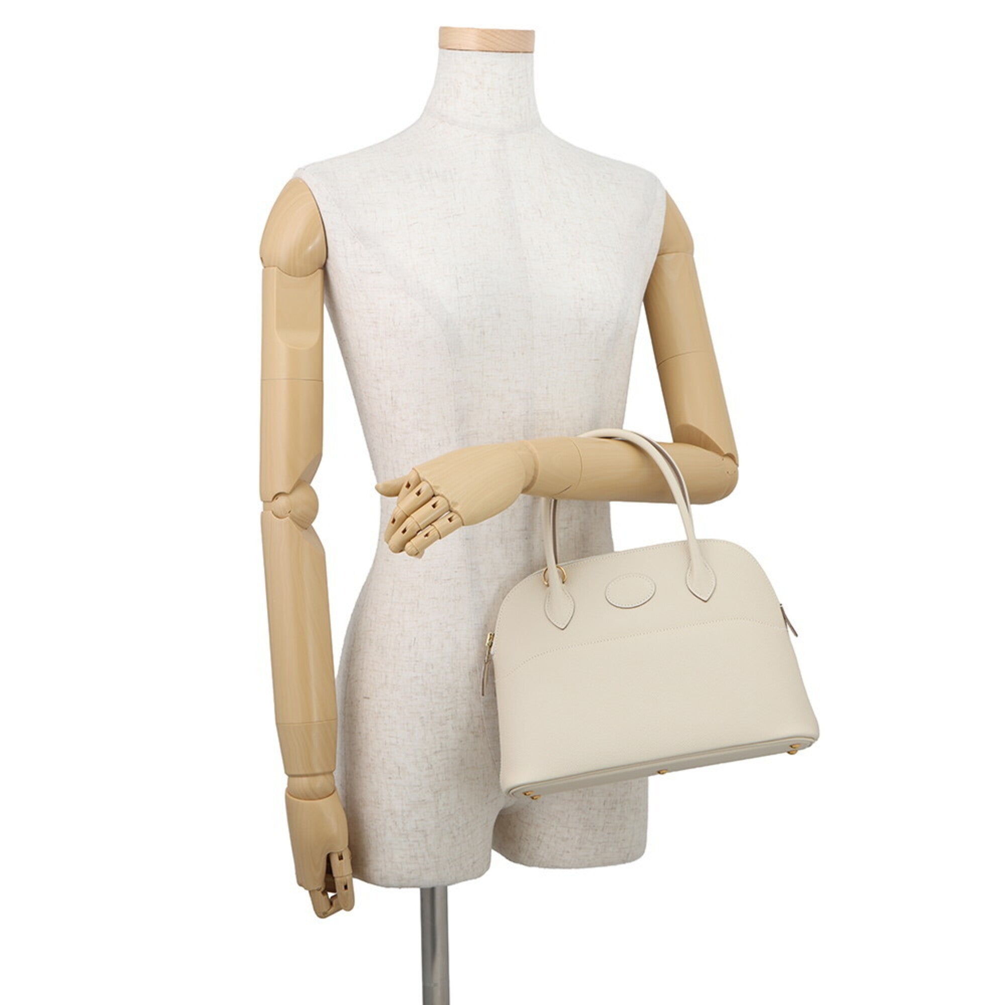 Hermes Cream Ivory Epsom Leather Handbag Shoulder Bag (Pre-Owned)